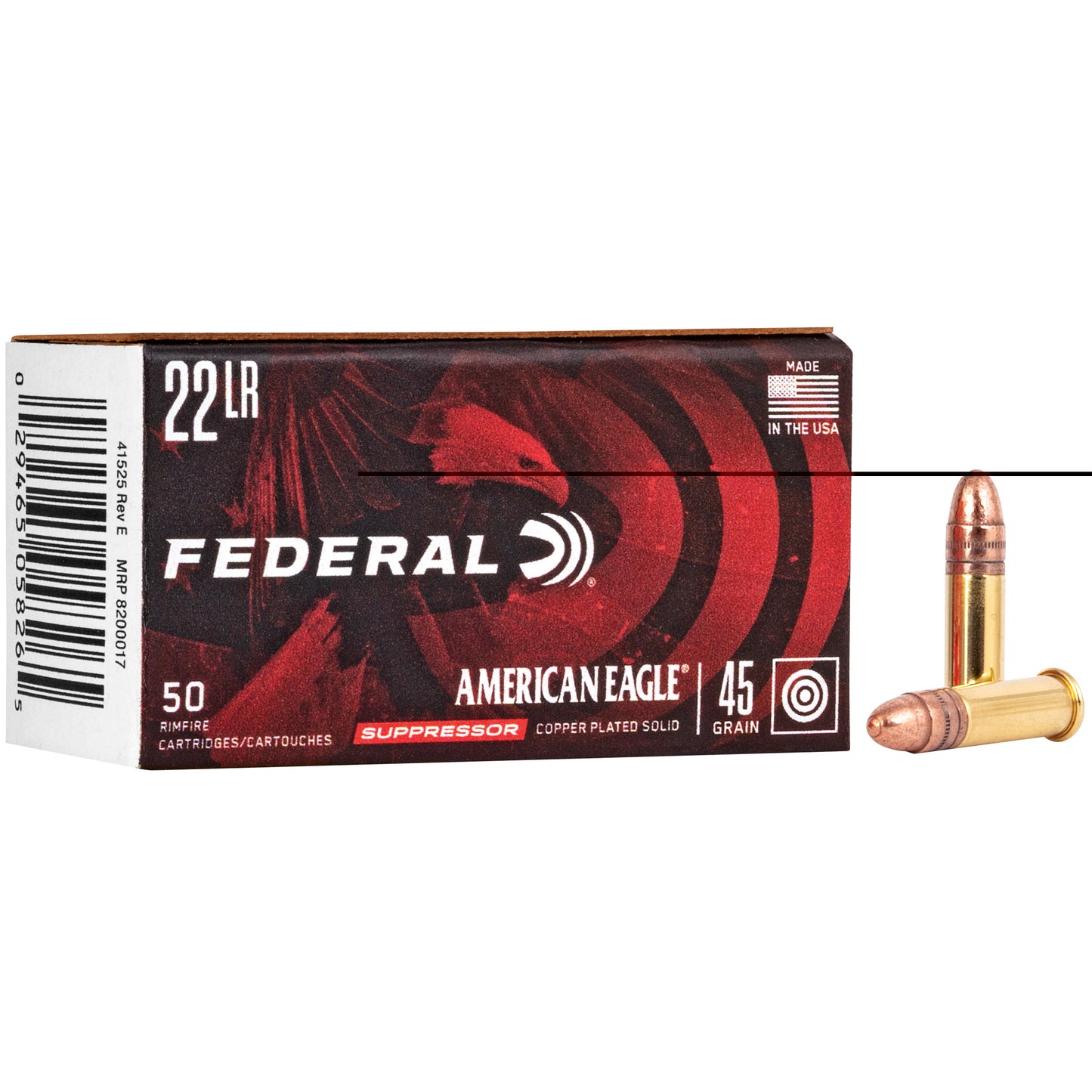 Fed Ae Suppressor 22lr 45gr Fmj 50/