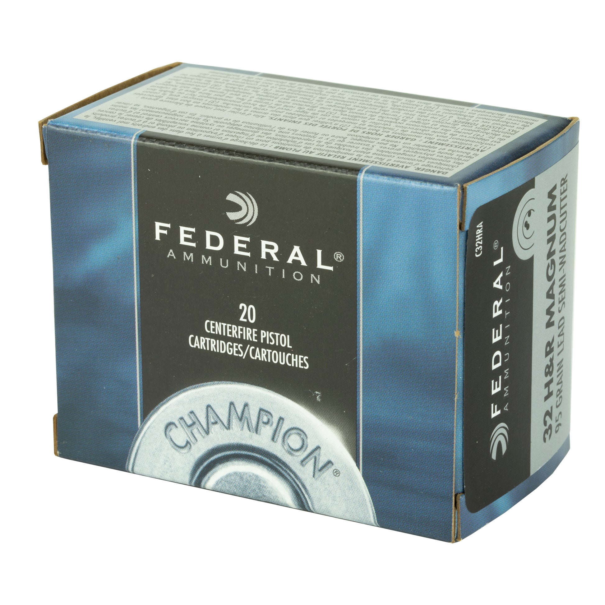 Federal Ammunition, Champion .32, Harrington & Richardson, H&R Magnum, 95 Grain | Lead Semi Wadcutter, LSWC | 20 Rounds per Box