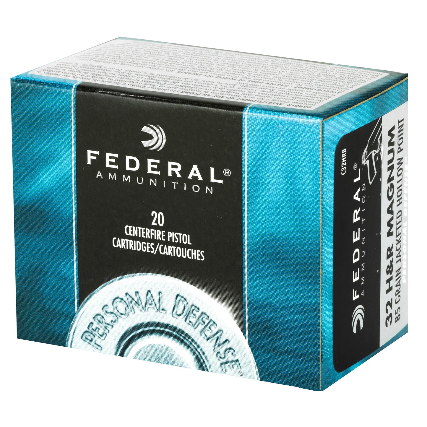 Federal, Personal Defense, .32, Harrington & Richardson, H&R Magnum, 85grain | Jacket Hollow Point, JHP | 20 Rounds per Box 