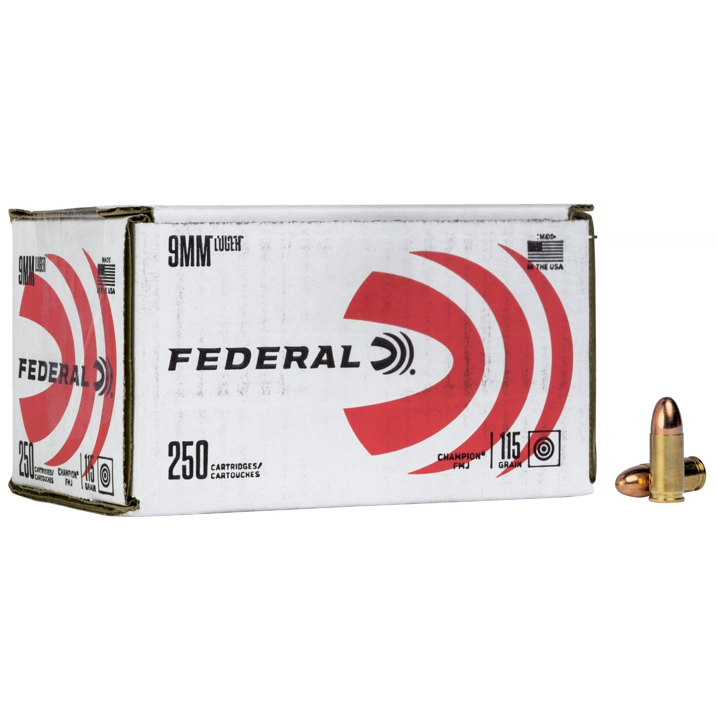 Federal, Champion, 9MM, 115 Grain, Full Metal Jacket  (250 Round Box)