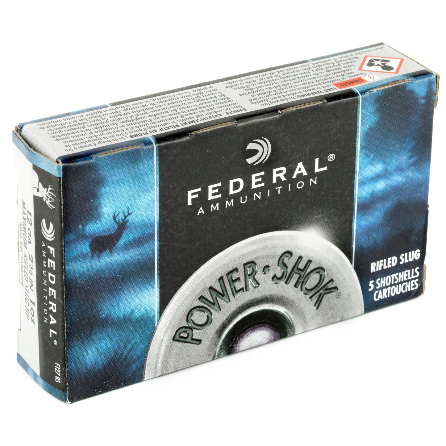 Federal, PowerShok, 12 Gauge, 2.75", 1oz., Rifled Hollow Point Slug  (5 Round Box)