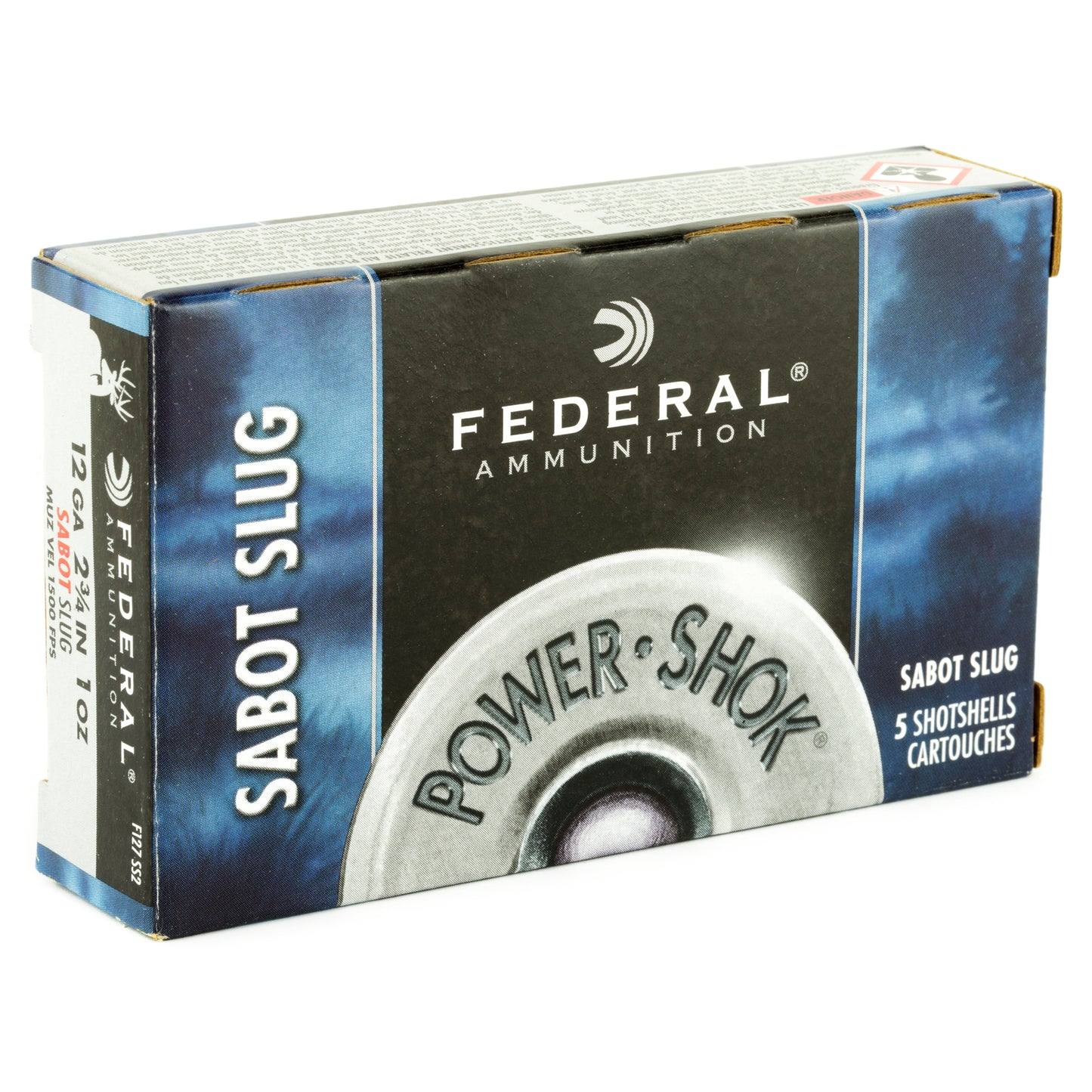 Federal, PowerShok, 12 Gauge, 2.75", Max Dram, 1oz, Sabot Slug, Hollow Point  (5 Round Box)