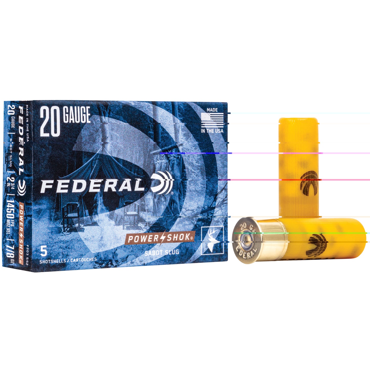 Federal, PowerShok, 20 Gauge, 2.75", .875oz, Sabot Slug, Hollow Point  (5 Round Box)