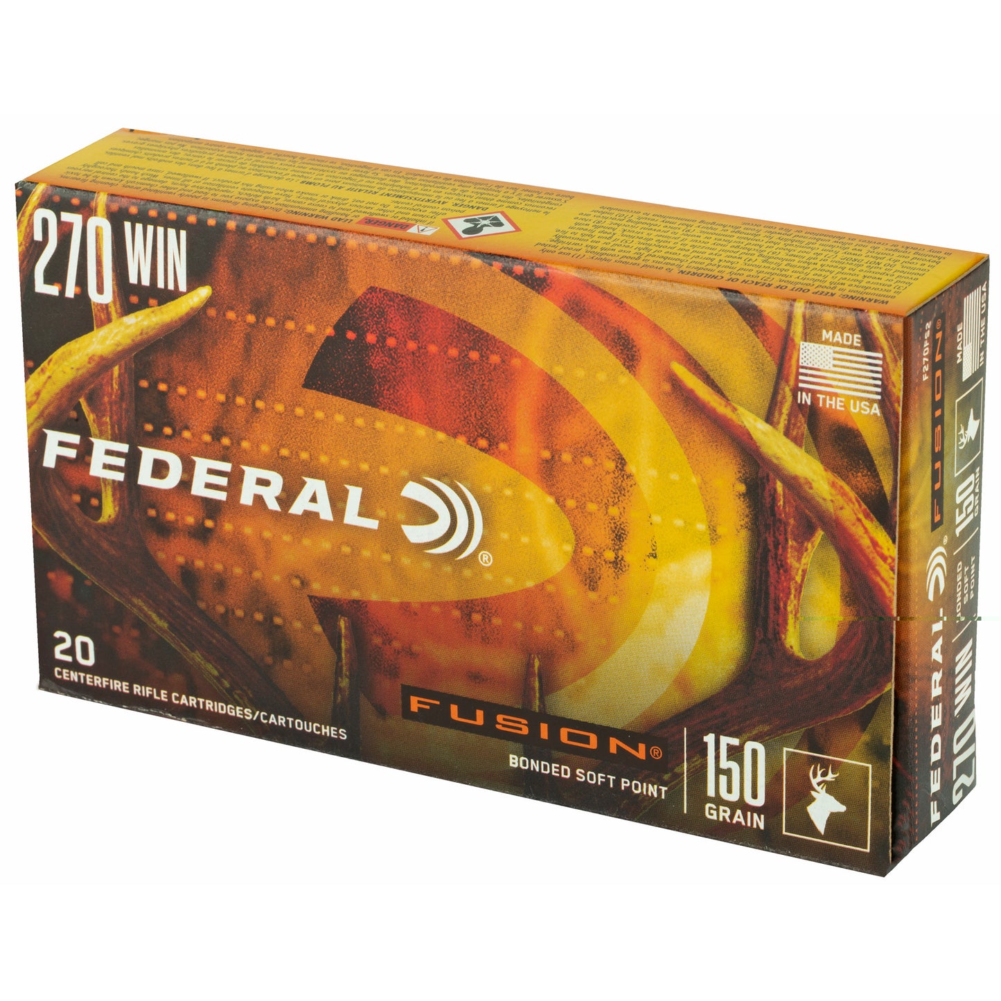 Federal, Fusion, 270 Win, 150 Grain, Boat Tail  (20 Round Box)