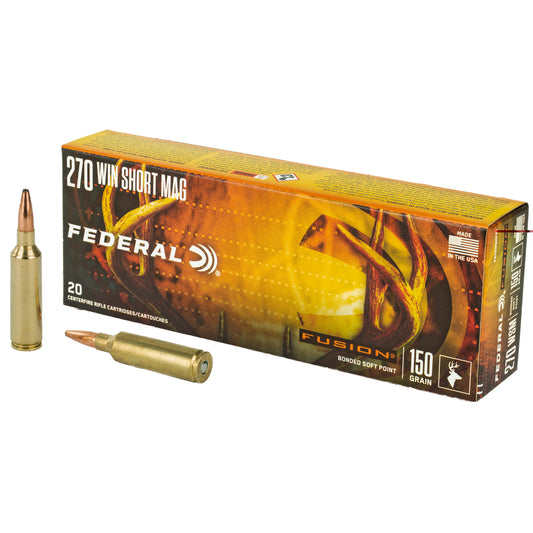 Federal, Fusion, 270 Winchester Short Magnum, 150 Grain, Boat Tail  (20 Round Box)