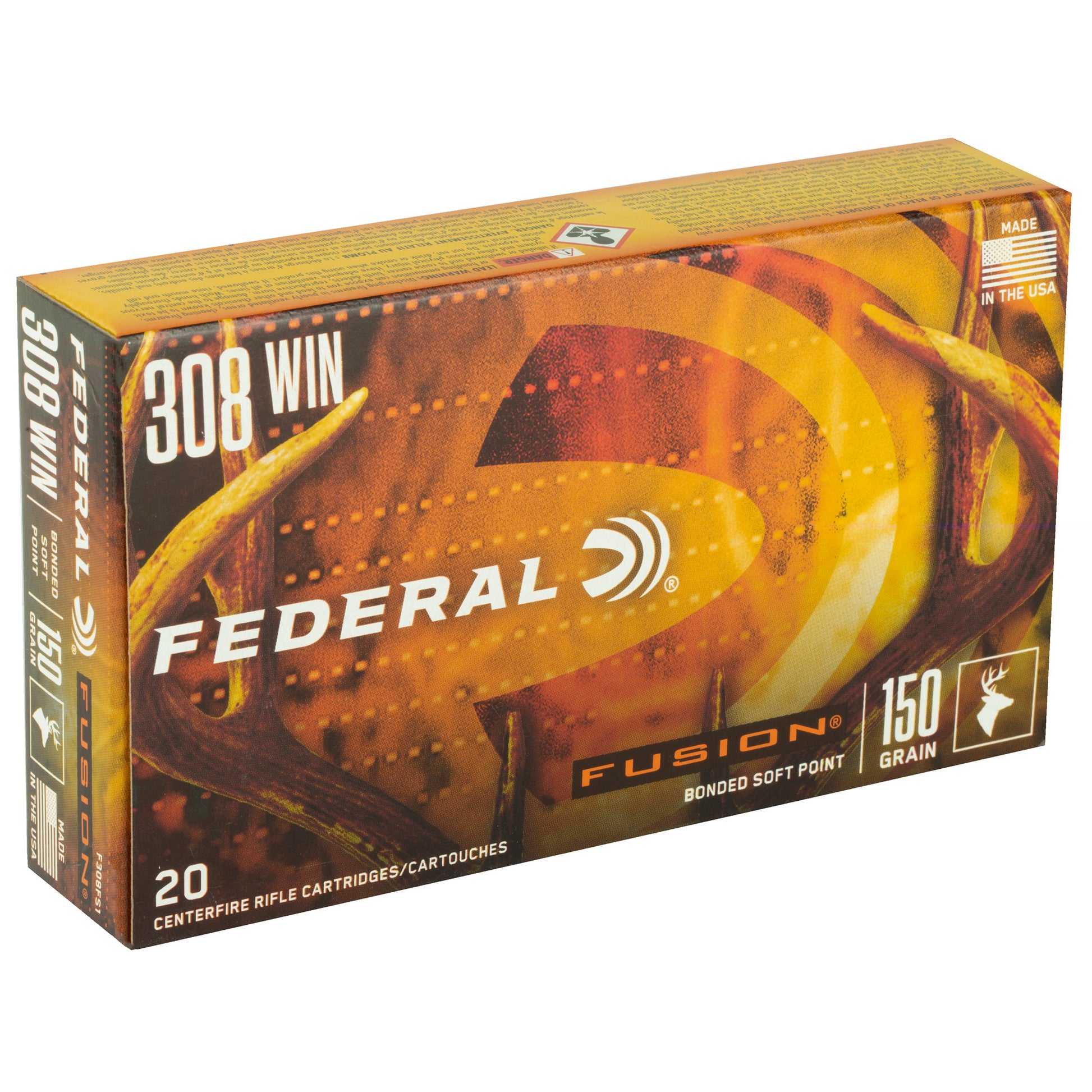 Federal, Fusion, 308WIN, 150 Grain, Boat Tail, 20 Round Box