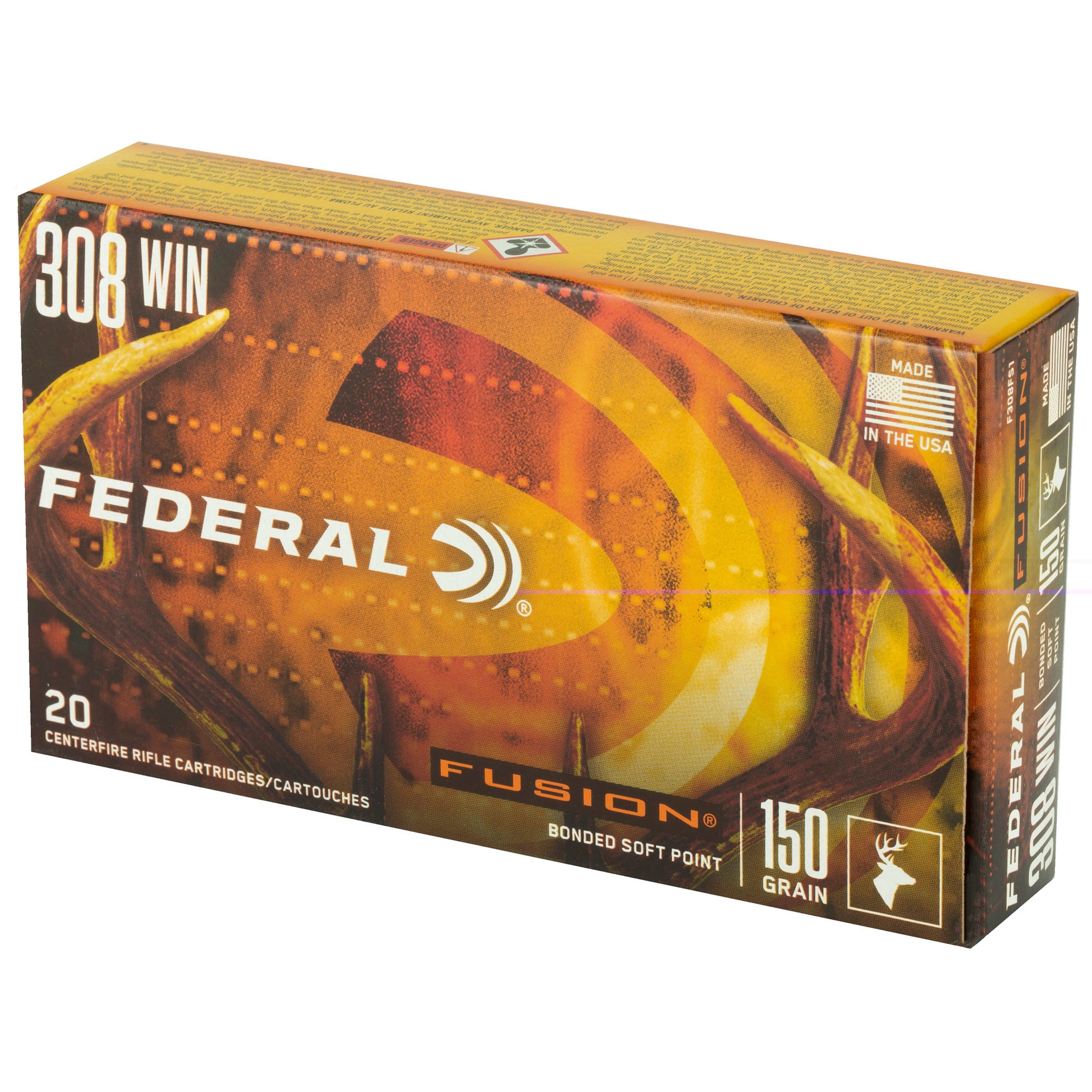 Federal, Fusion, 308WIN, 150 Grain, Boat Tail, 20 Round Box