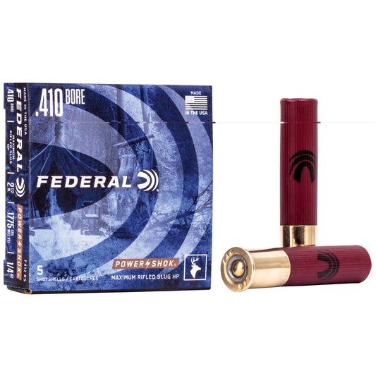 Federal PowerShok  410ga 2.5 Mx Rifled Slug (5 Round Box)