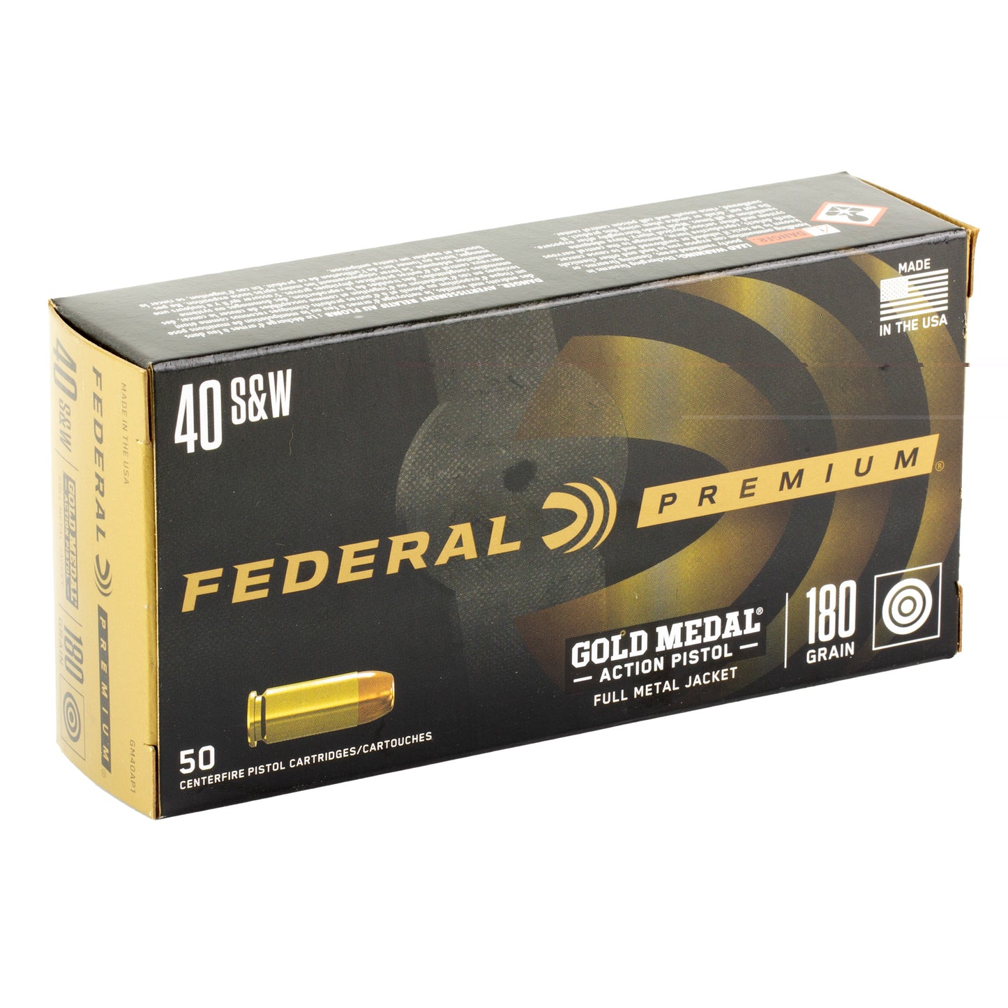 Fed Gld Mdl 40s&w 180gr Fmj 50/500