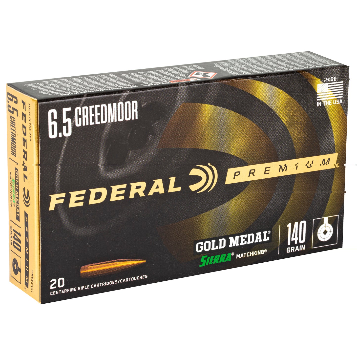 Fed Gold Mdl 6.5creed 140gr Smk 20