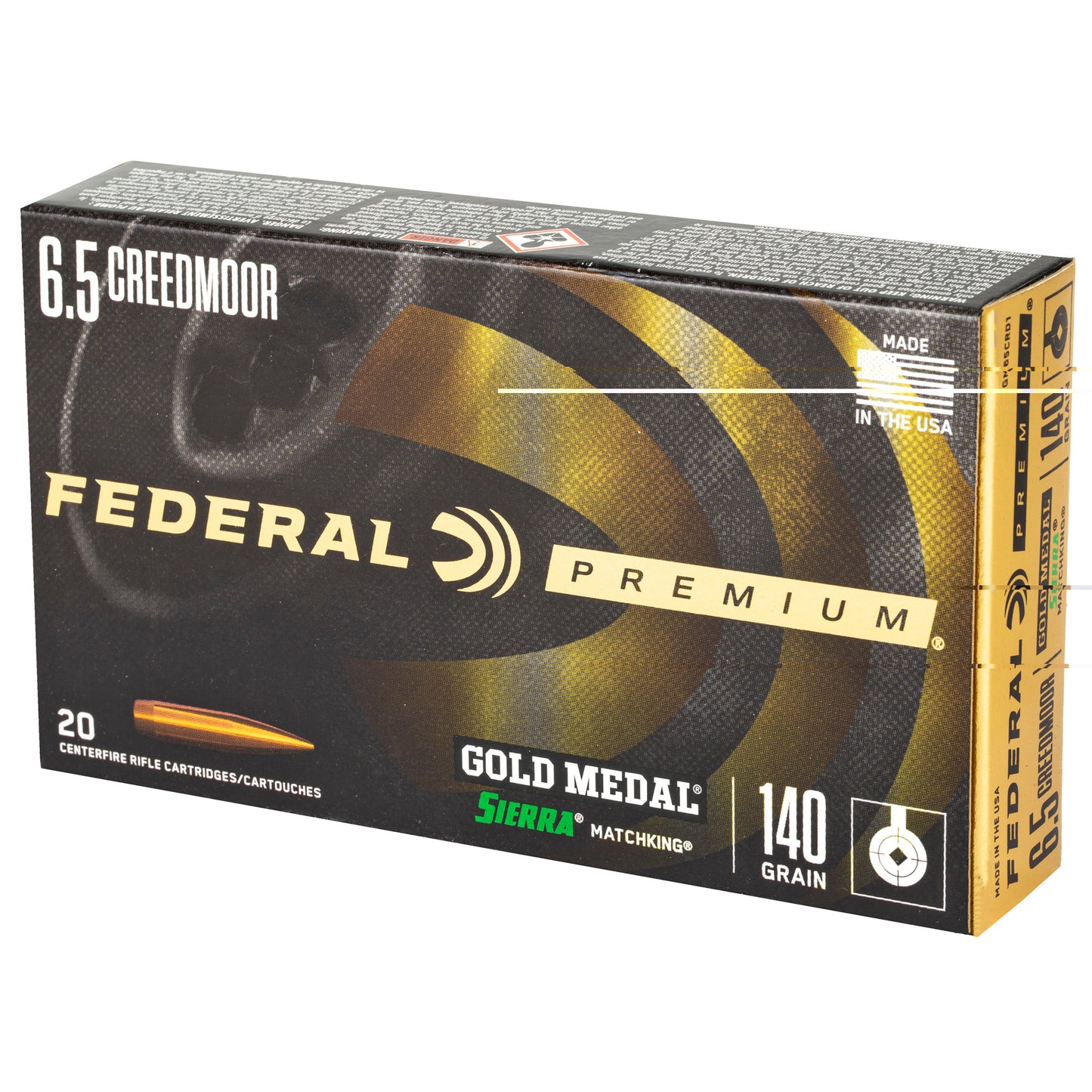 Fed Gold Mdl 6.5creed 140gr Smk 20