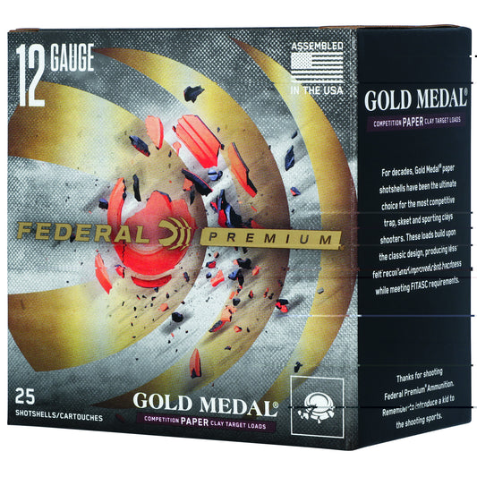 Federal, Federal Premium, Gold Medal, 12 Gauge, 2.75" Chamber, #7.5 Shot, 1 Ounce  (25 Round Box)