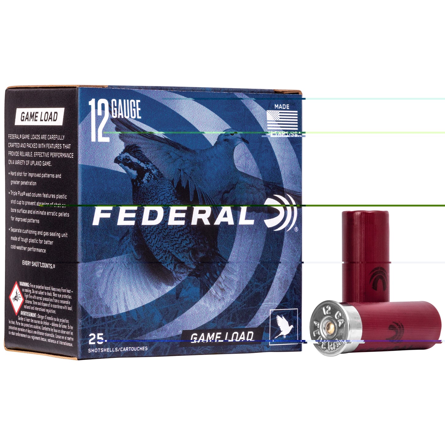 Federal Game Load 12ga 2 3/4" #8  (25 Round Box)