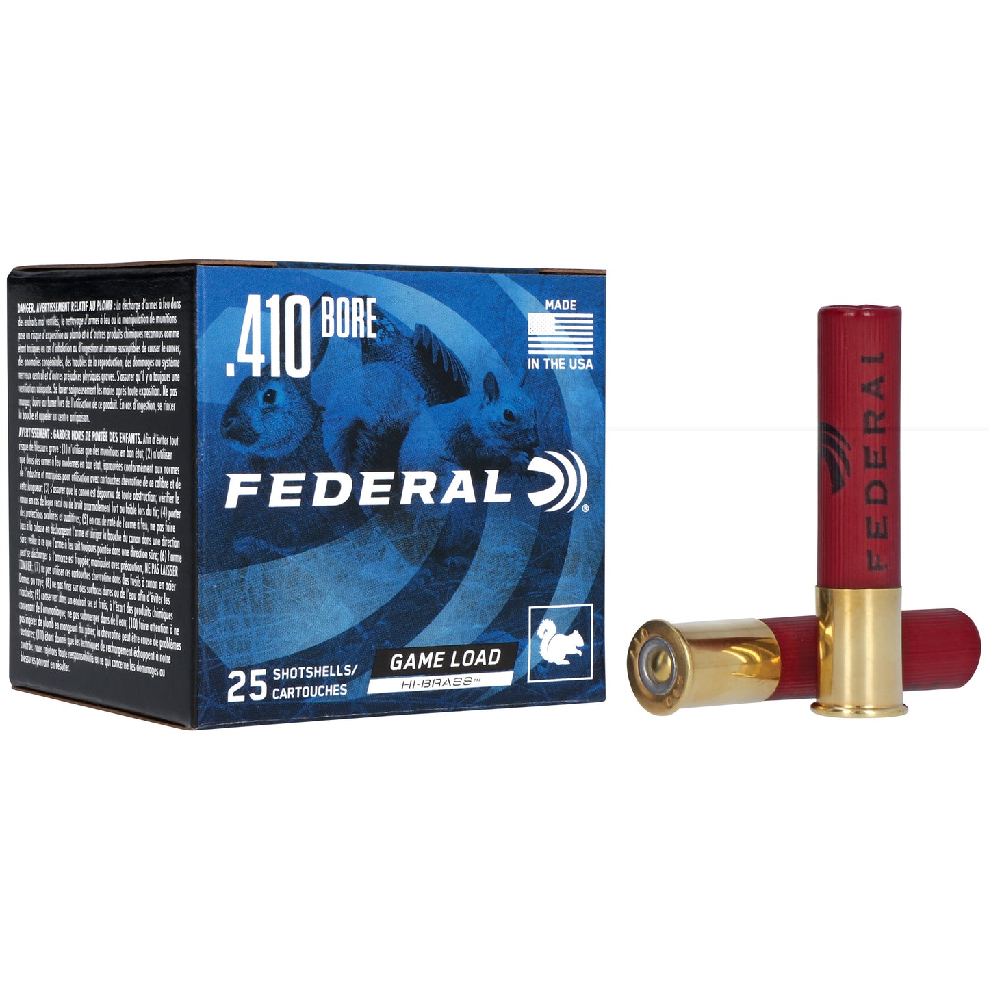 Federal, GameShok, 410 Gauge, 2.5", #6, Max Dram, .5oz, Shotshell Lead Shot  (25 Round Box)