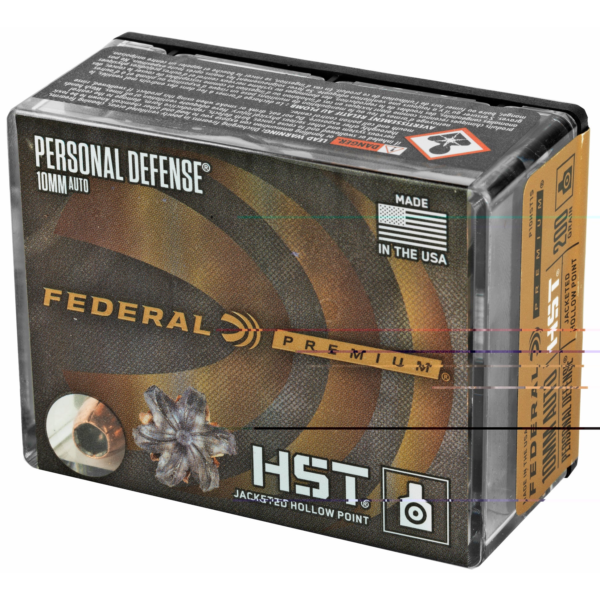 Federal Personal Defense HST 10mm, 200grain, Jacketed hollow point, JHP 20 Rounds per Box