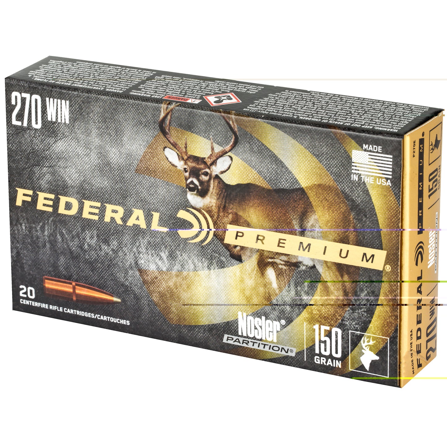 Federal, Premium, 270WIN, 150 Grain, Nosler Partition  (20 Round Box)