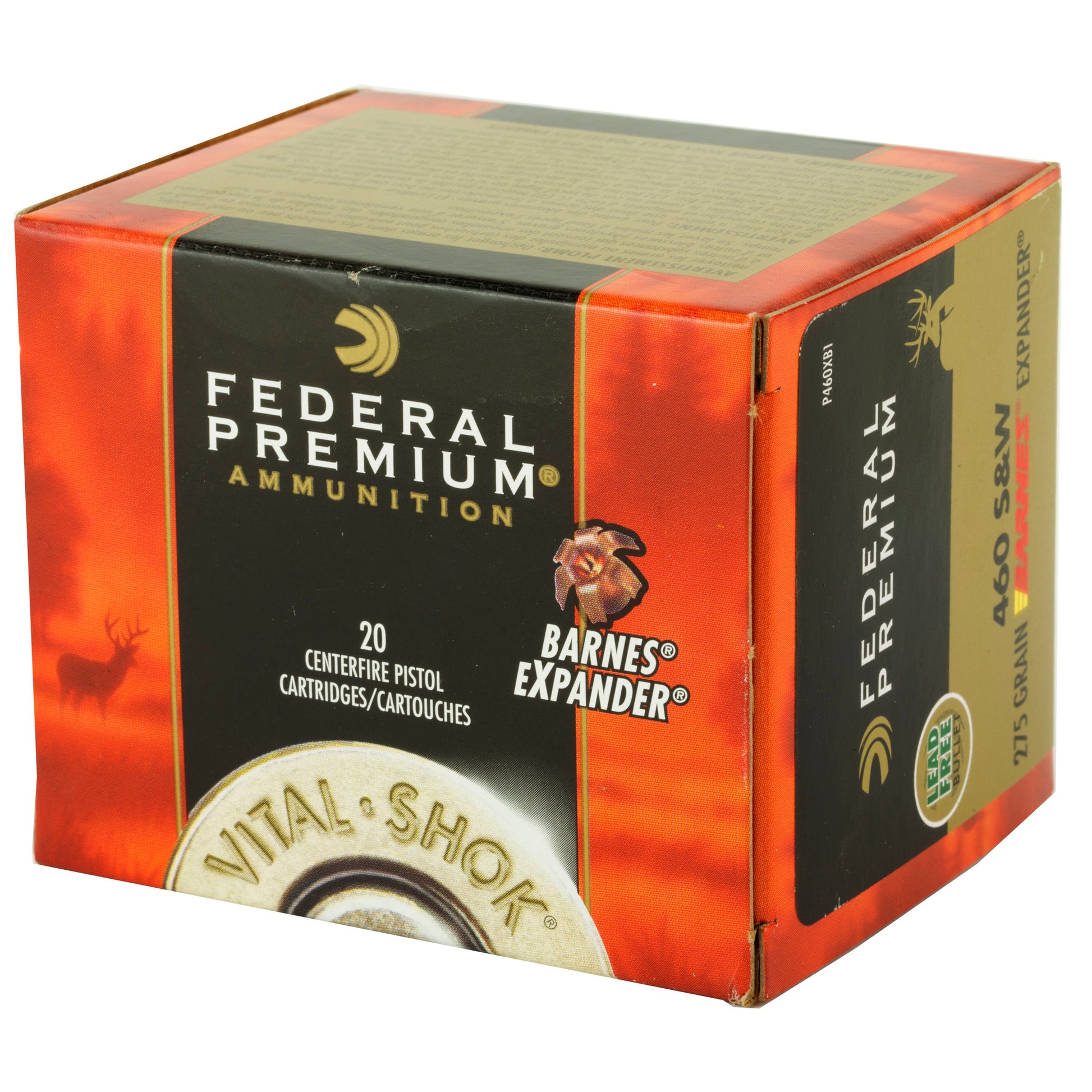 Federal, Premium, 460 S&W, 275 Grain, Barns Express, 20 Rounds per Box 