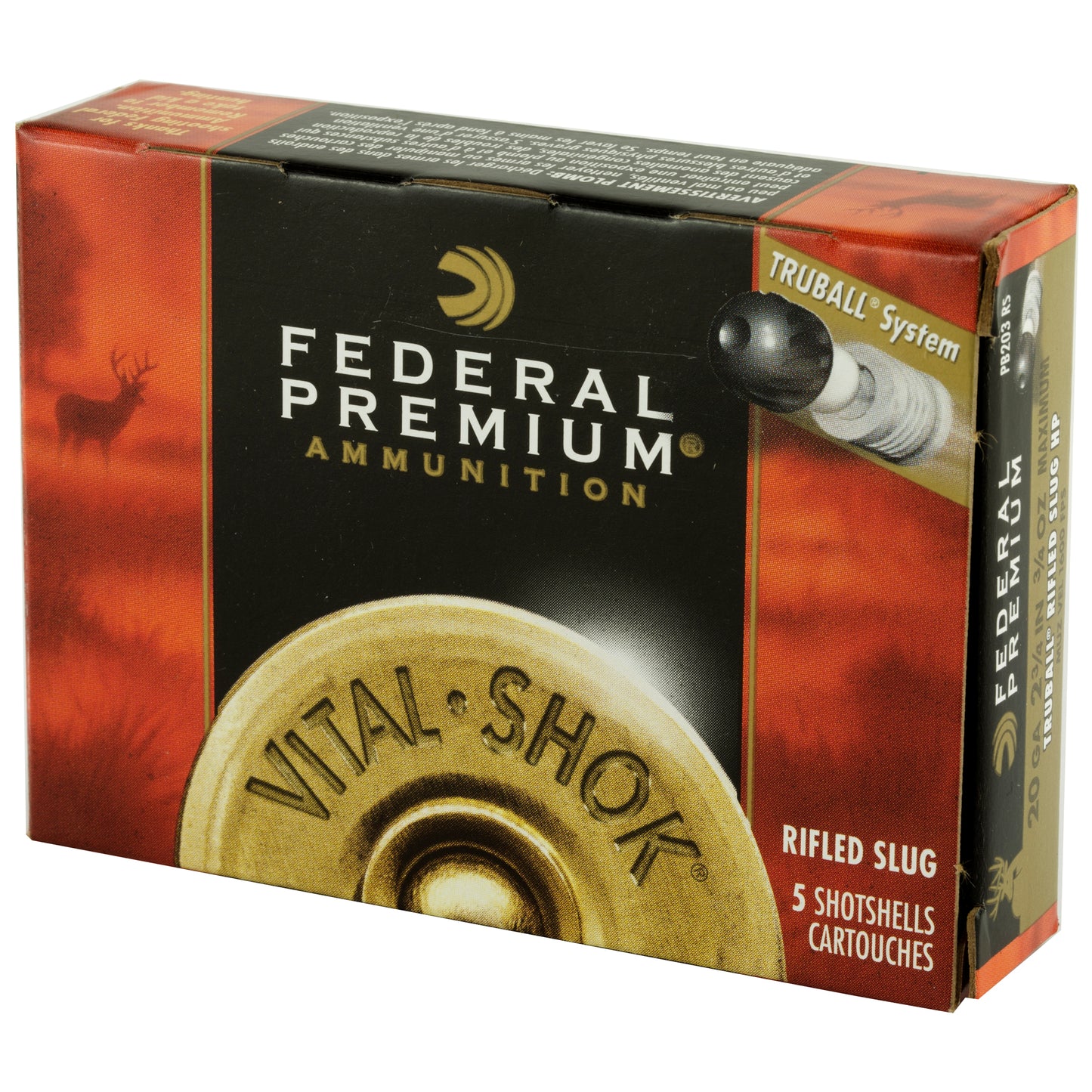 Federal, Premium, Vital Shok, 20 Gauge, 2.75", TruBall  Slug (5 Round Box)