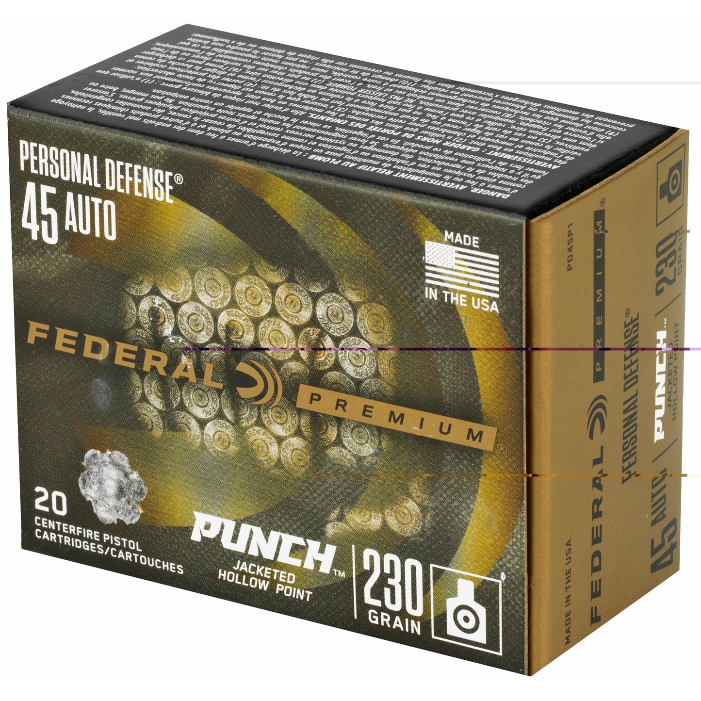 Federal, Punch, 45 ACP, 230 Grain | JHP |  (20 Round Box)