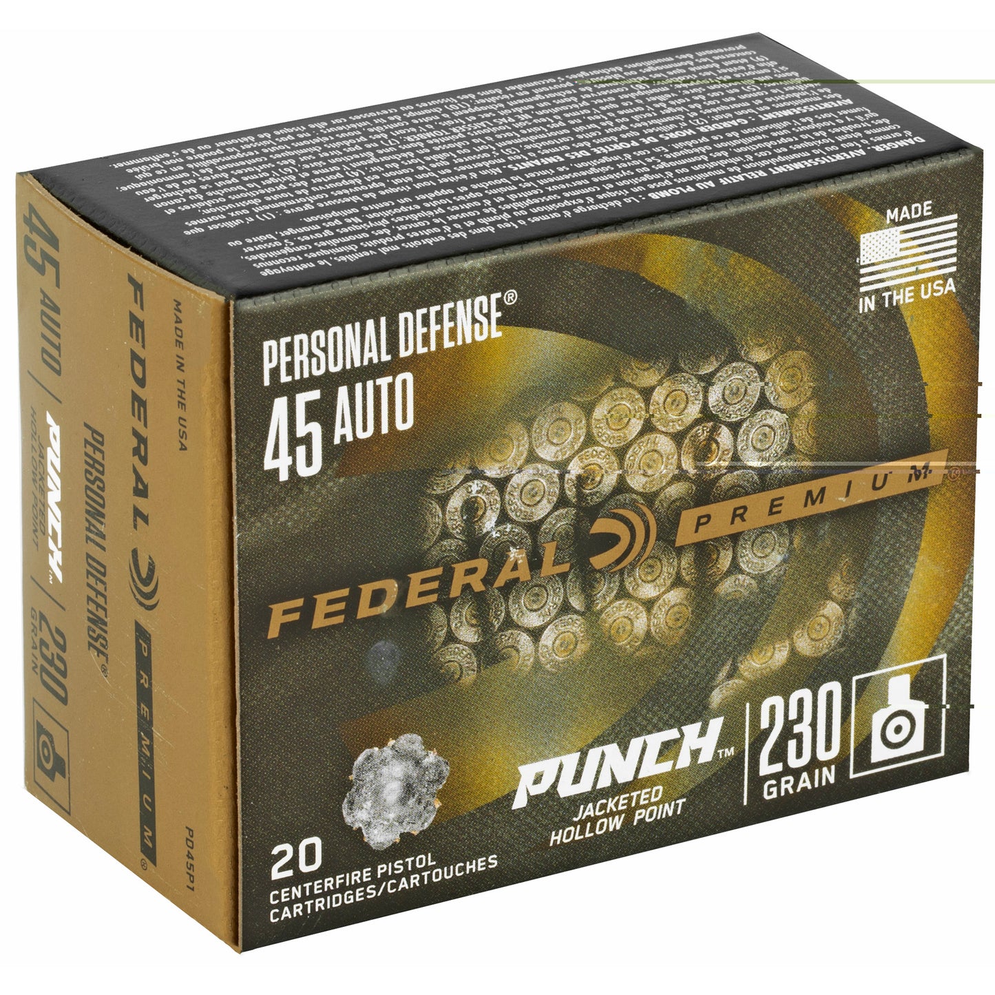 Federal, Punch, 45 ACP, 230 Grain | JHP |  (20 Round Box)