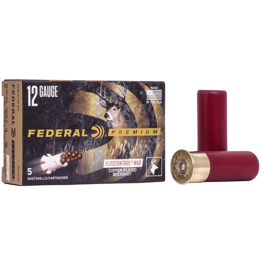 Federal, Premium, FLITECONTROL WAD, 12 Gauge 2.75", 00 Buck, Buckshot, 9 Pellets  (5 Round Box)