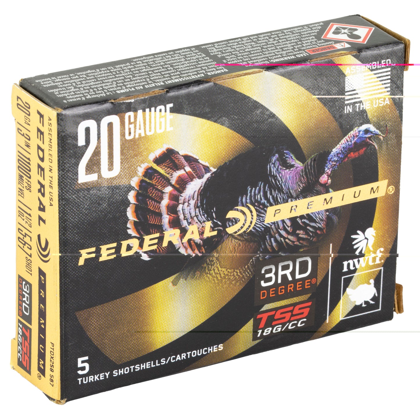 Federal, 3rd Degree, 20 Gauge, 3", 5/6/7 Shot Combo, 1.75oz, Flight Control  (5 Round Box)