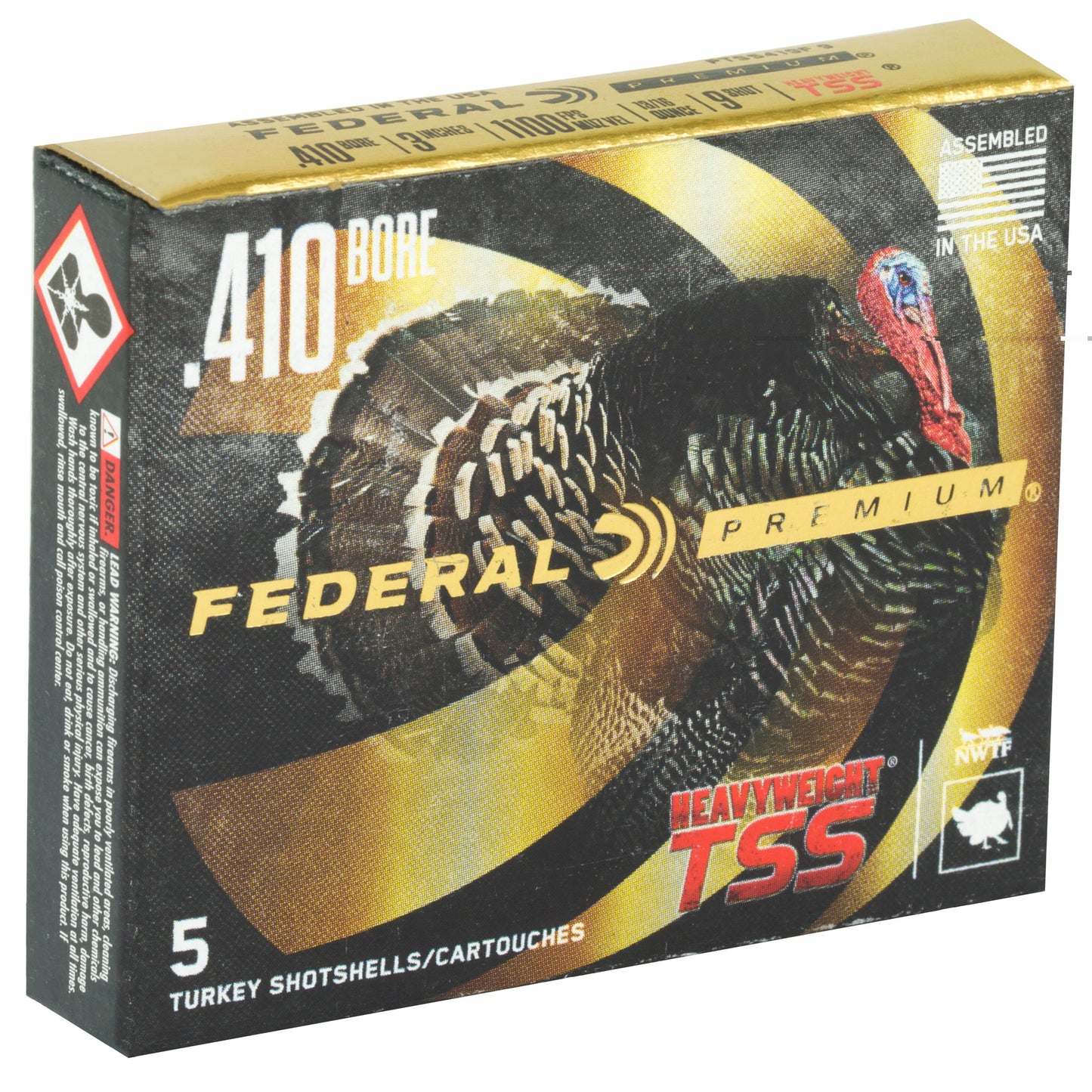 Federal, Heavyweight TSS with Flightcontrol Flex, 410 Gauge 3", #9, 13/16oz  (5 Round Box)