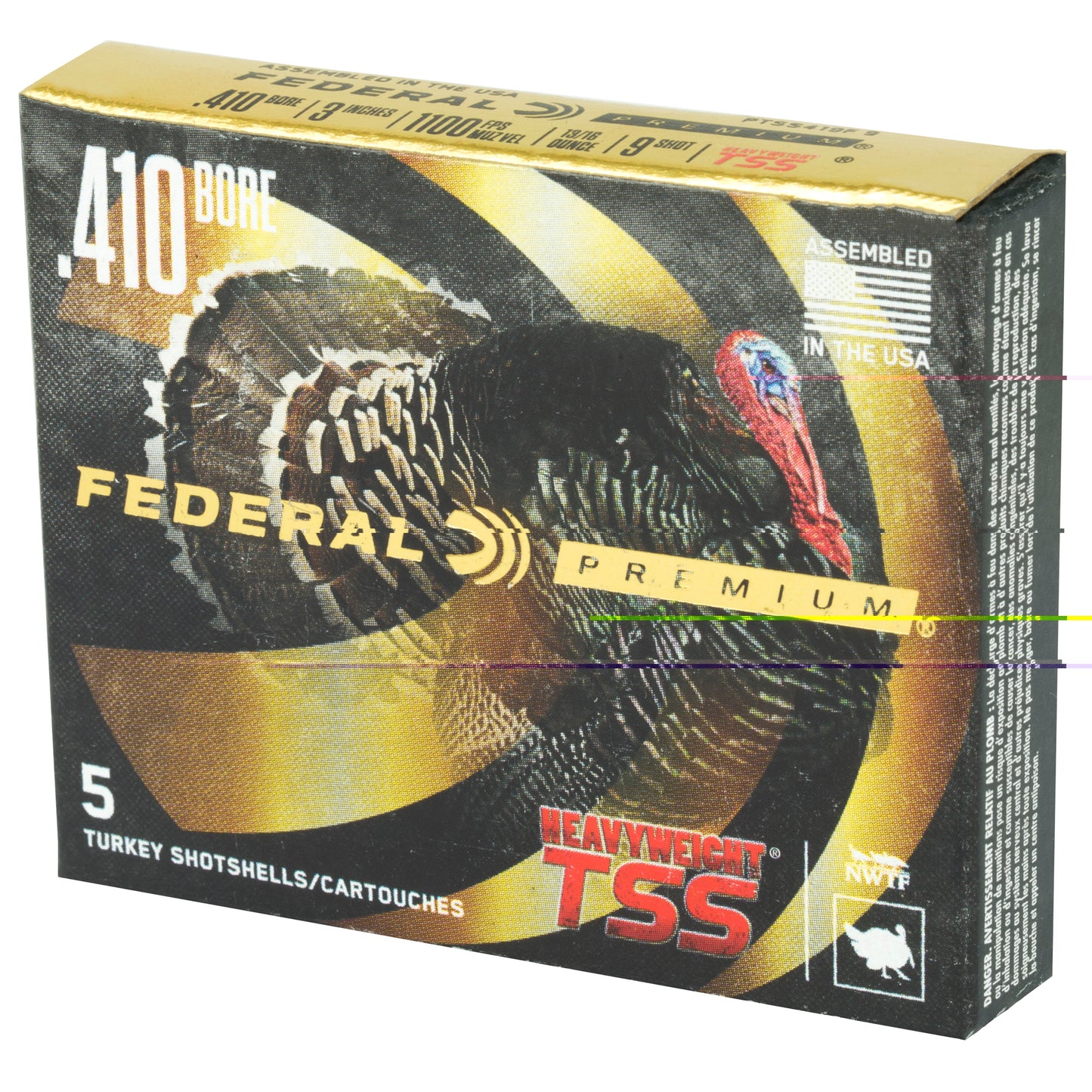 Federal, Heavyweight TSS with Flightcontrol Flex, 410 Gauge 3", #9, 13/16oz  (5 Round Box)