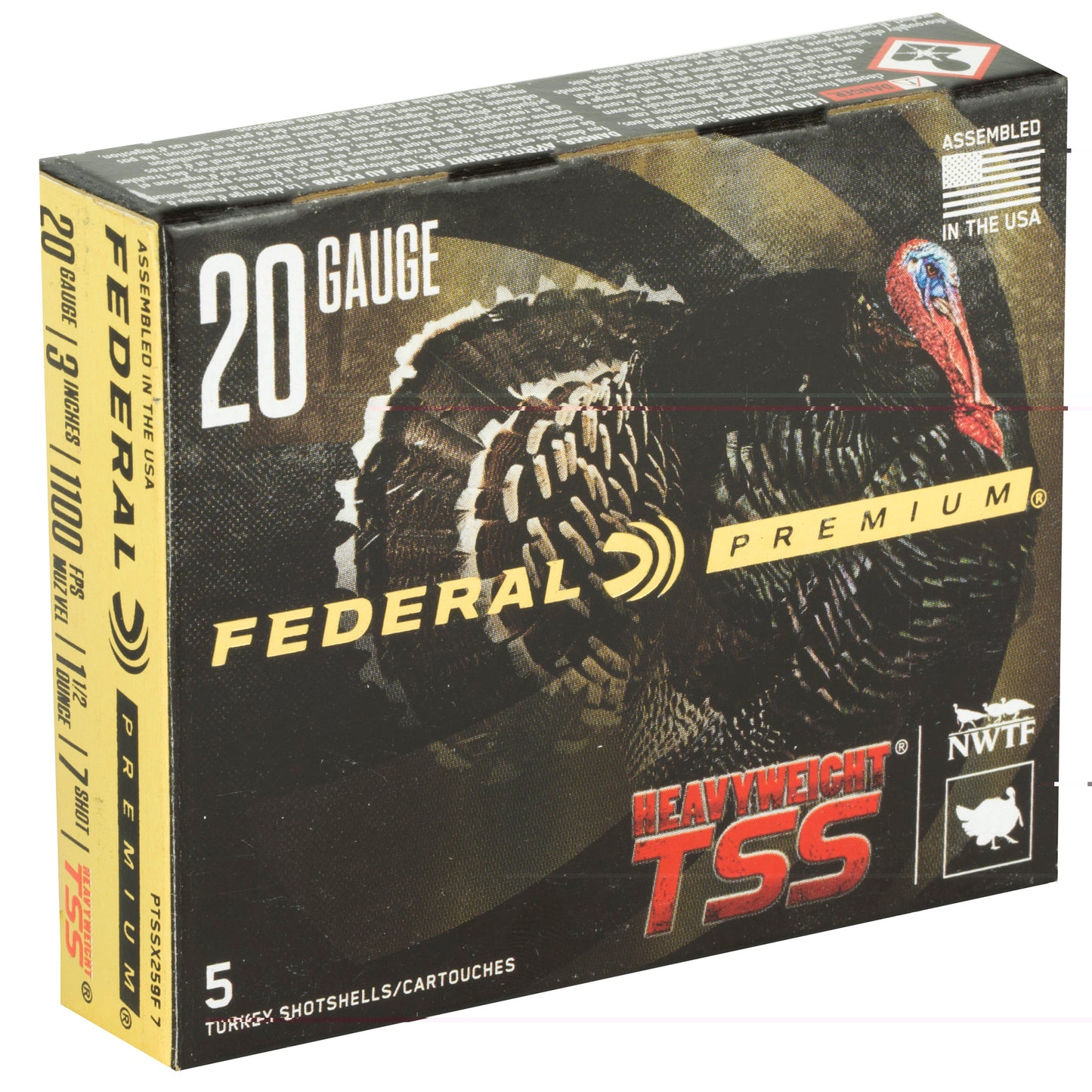 Federal, Heavyweight TSS with Flightcontrol Flex, 20 Gauge 3", #7 Shot, 1 1/2oz  (5 Round Box)