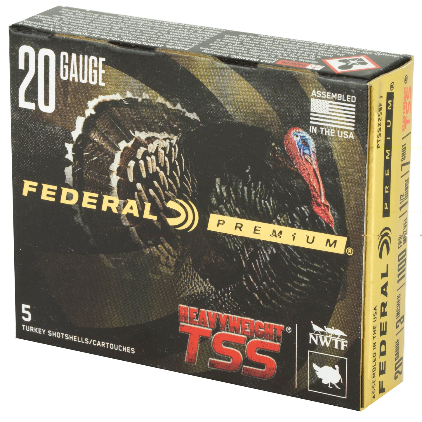 Federal, Heavyweight TSS with Flightcontrol Flex, 20 Gauge 3", #7 Shot, 1 1/2oz  (5 Round Box)