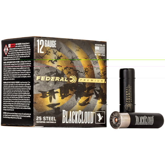 Federal, Premium, Black Cloud FS Steel with Flightcontrol Flex Wad, 12 Gauge 3.5", #BB, 1 1/2oz, Steel Shot  (25 Round Box)