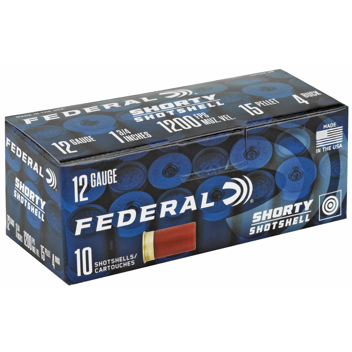 Federal, Shorty Shotshell, 12 Gauge 1.75", #4 Buckshot  (10 Round Box)