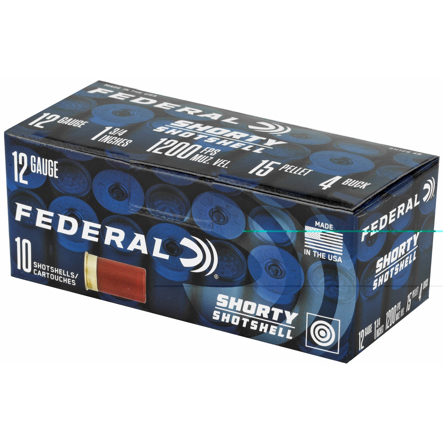 Federal, Shorty Shotshell, 12 Gauge 1.75", #4 Buckshot  (10 Round Box)