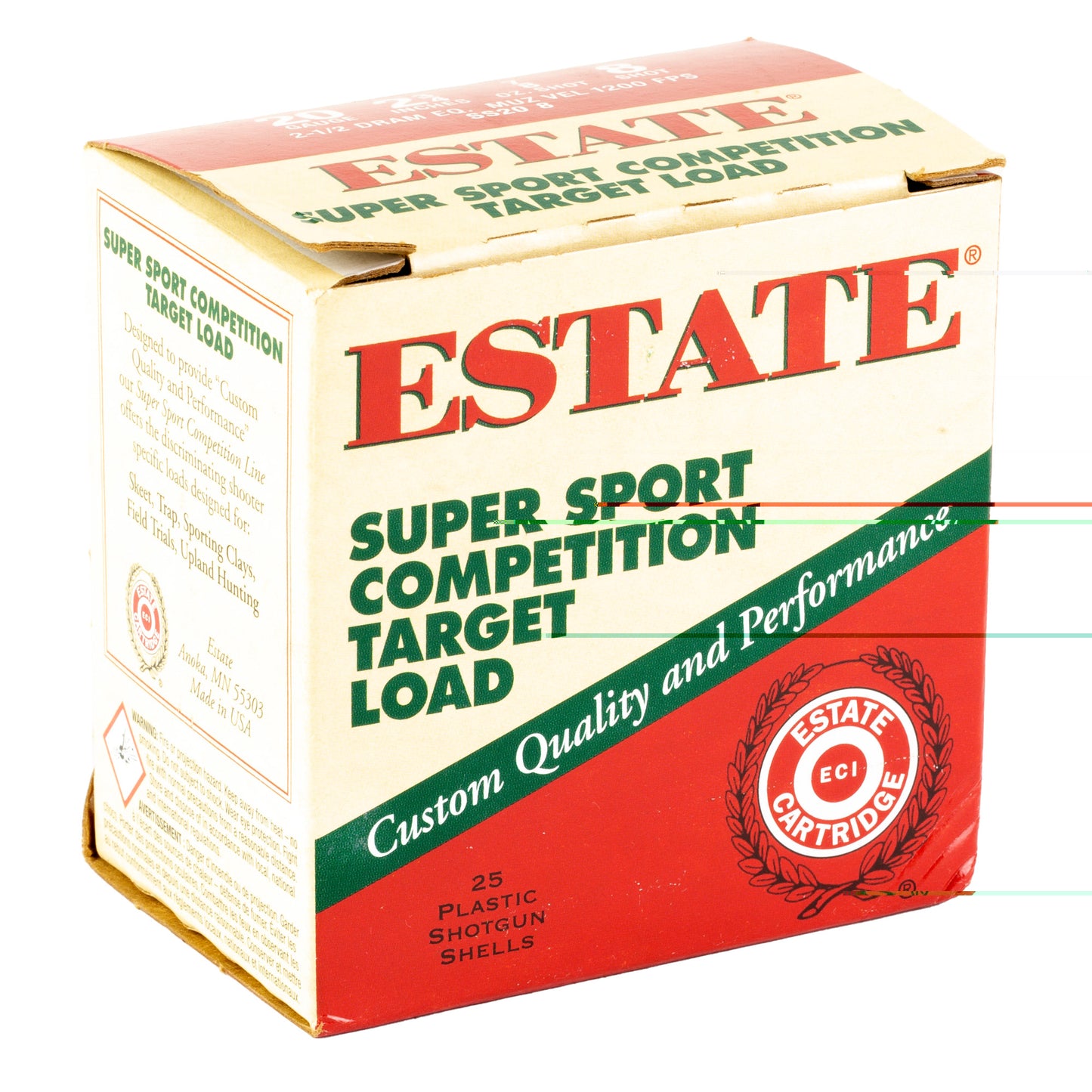 Federal, Estate, Super Sport, 20 Gauge 2.75", #8, 7/8 oz  (25 Round Box)