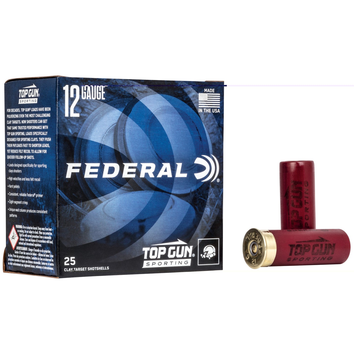 Federal, Top Gun Sporting, 12 Gauge 2.75", #8, 1 oz  (25 Round Box)