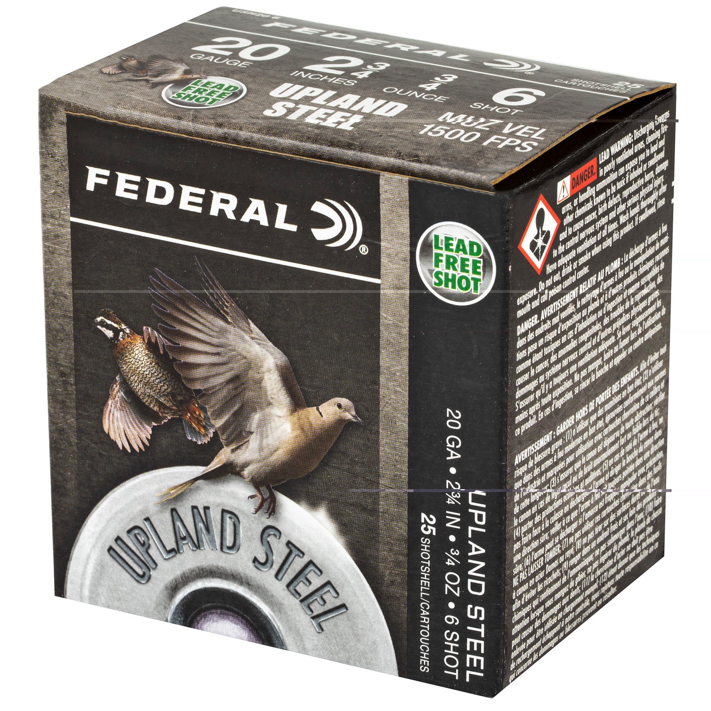 Federal, Upland Steel, 20 Gauge 2.75", #6, 7/8 oz., Steel Shot  (25 Round Box)