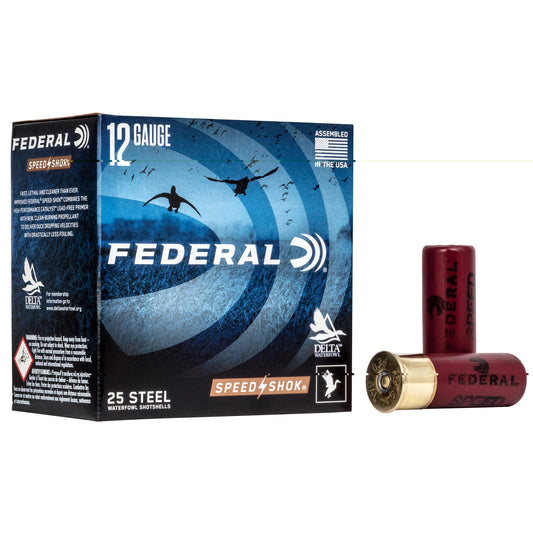 Federal, Speed-Shok, 12 Gauge 2.75", #4, 1 1/8 oz, Steel Shot  (25 Round Box)