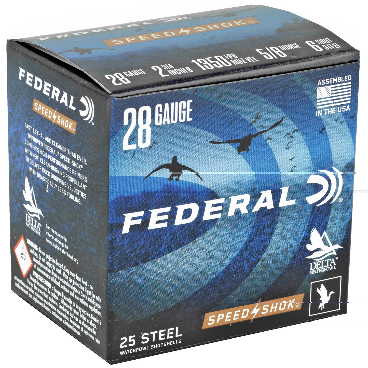 Federal, Speed-Shok Hight Velocity Steel Shot, 28 Gauge 2.75", #6, Steel Shot  (25 Round Box)