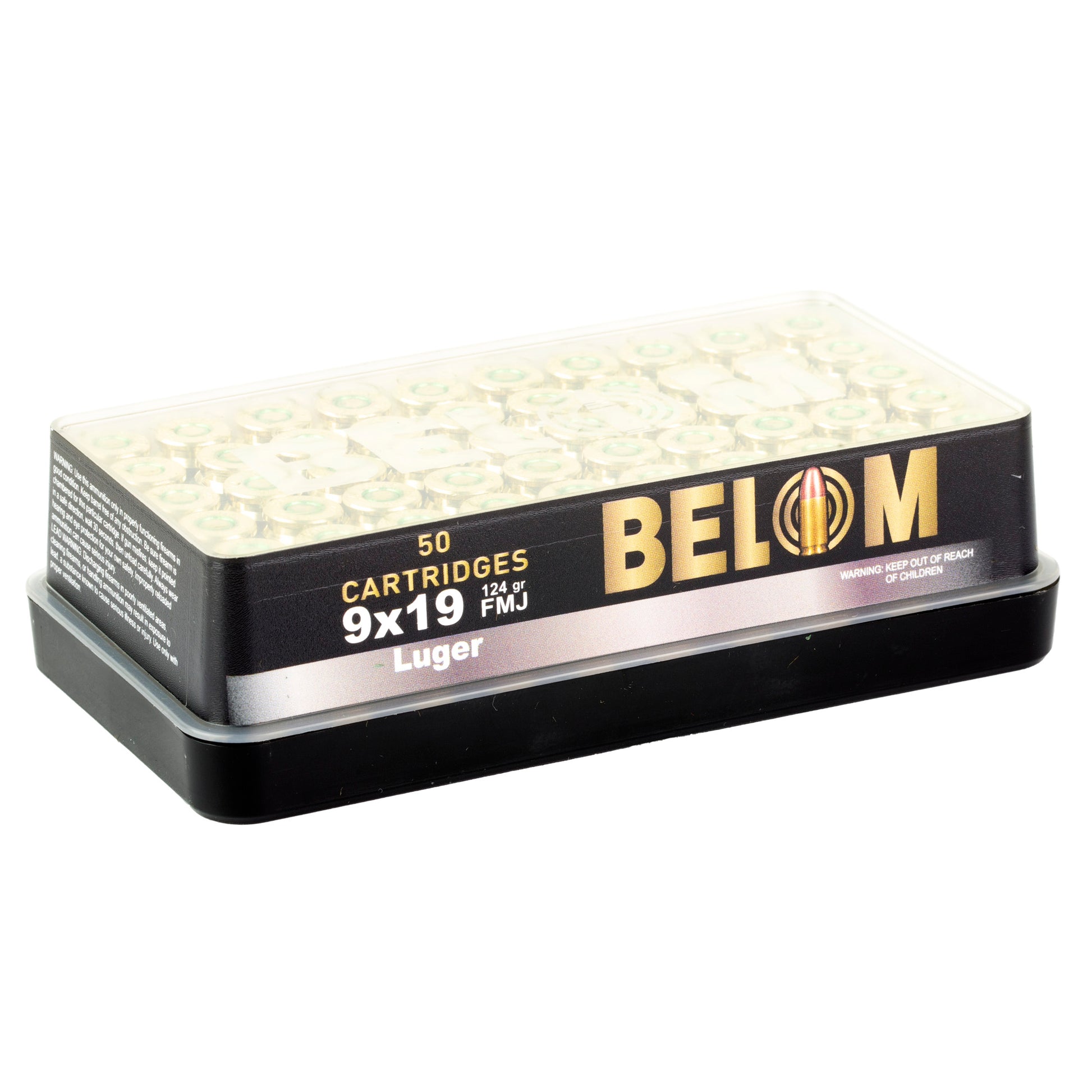 Belom 9mm Luger 124 Grain | Full Metal Jacket, FMJ | 50 Round Box