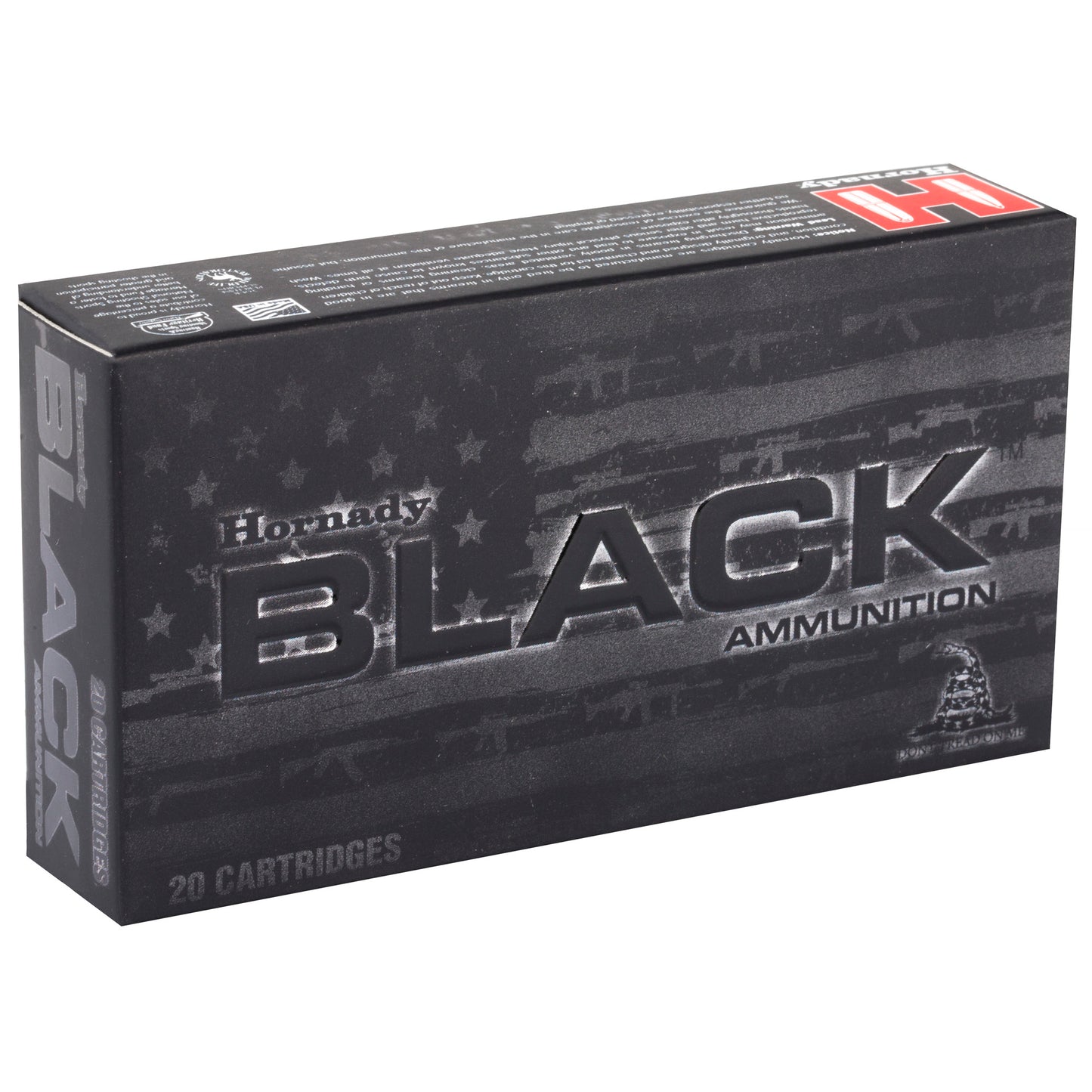 Hornady, BLACK, 223 Rem, 62 Grain | FMJ |  (20 Round Box)