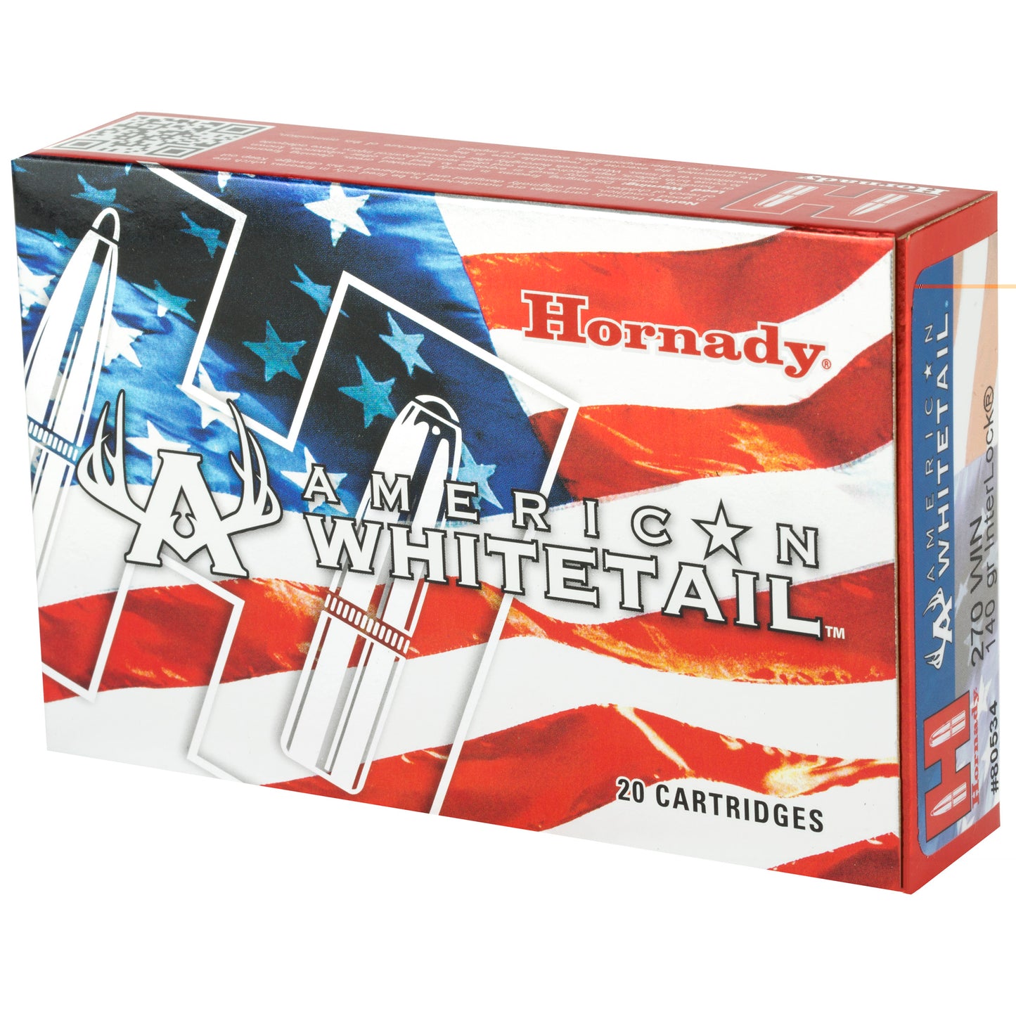 Hornady, American Whitetail, 270 Win, 140 Grain, InterLock  (20 Round Box)