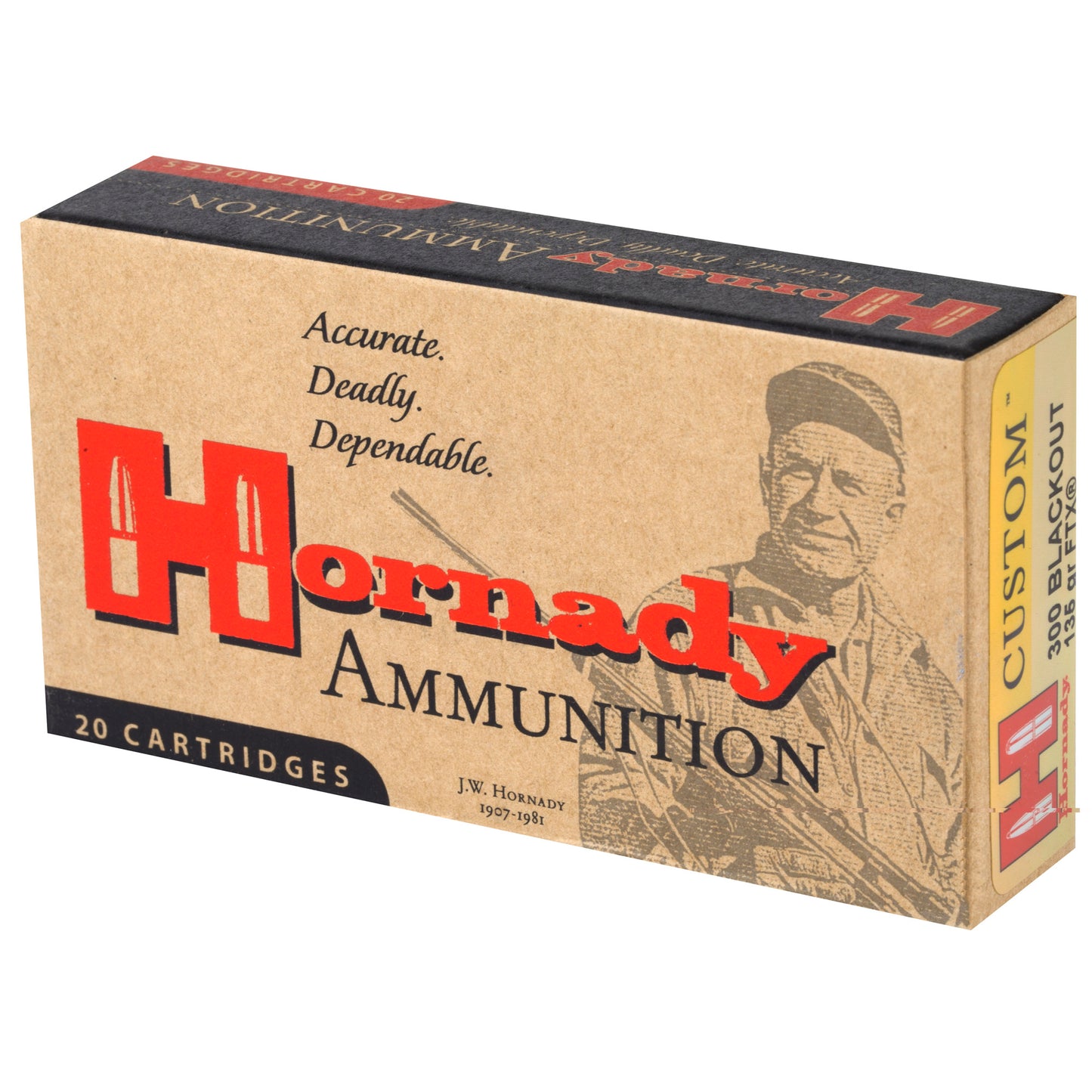 Hornady, Custom, 300 Blackout, 135 Grain, Flex Tip, 20 Round Box