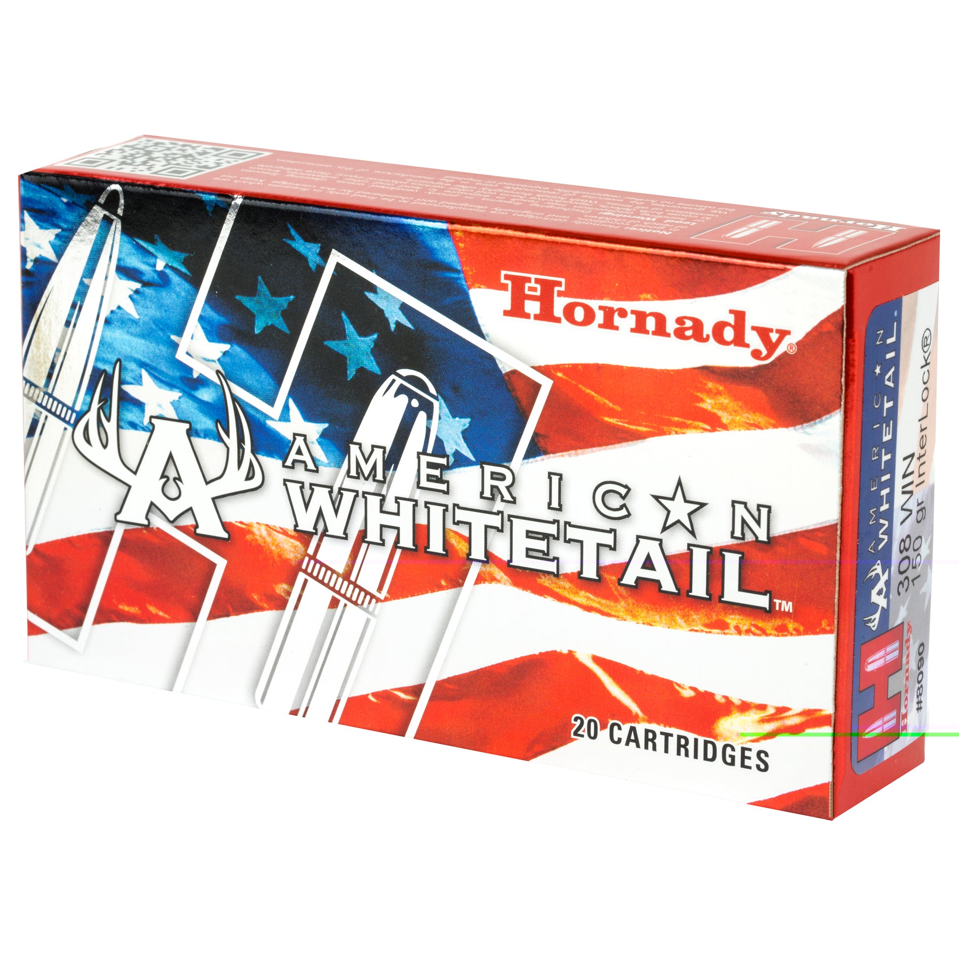 Hornady, American Whitetail, 308WIN, 150 Grain, Soft Point, InterLock, 20 Round Box