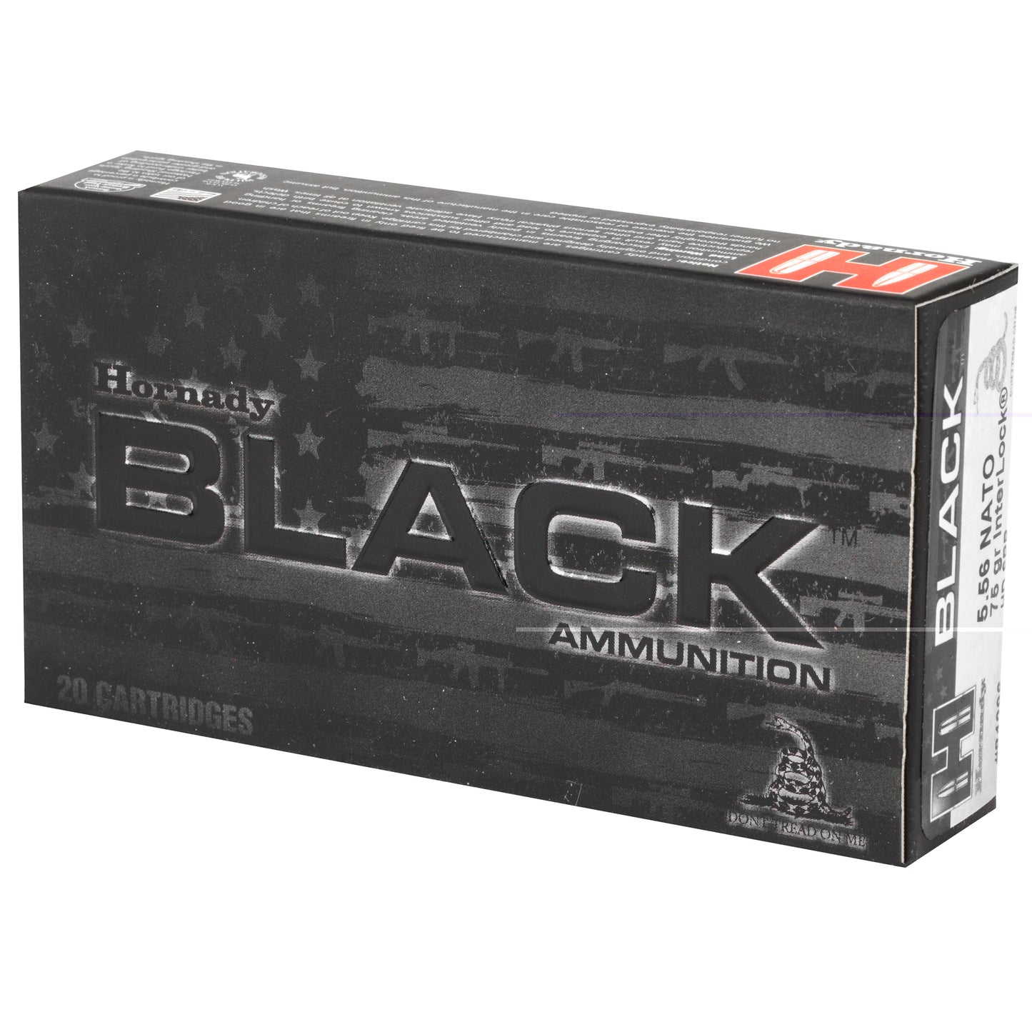 Hornady, BLACK, 5.56NATO, 75 Grain, Interlock HD SBR  (20 Round Box)