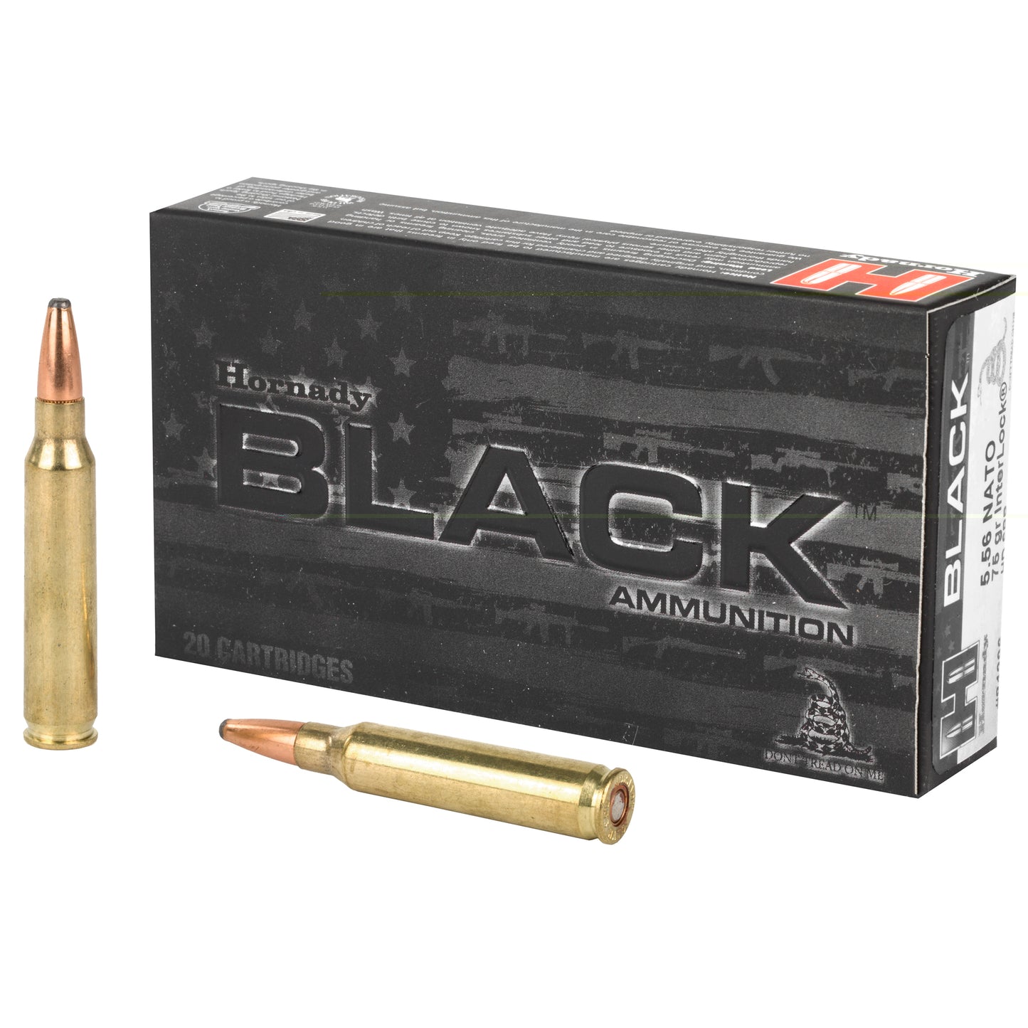 Hornady, BLACK, 5.56NATO, 75 Grain, Interlock HD SBR  (20 Round Box)