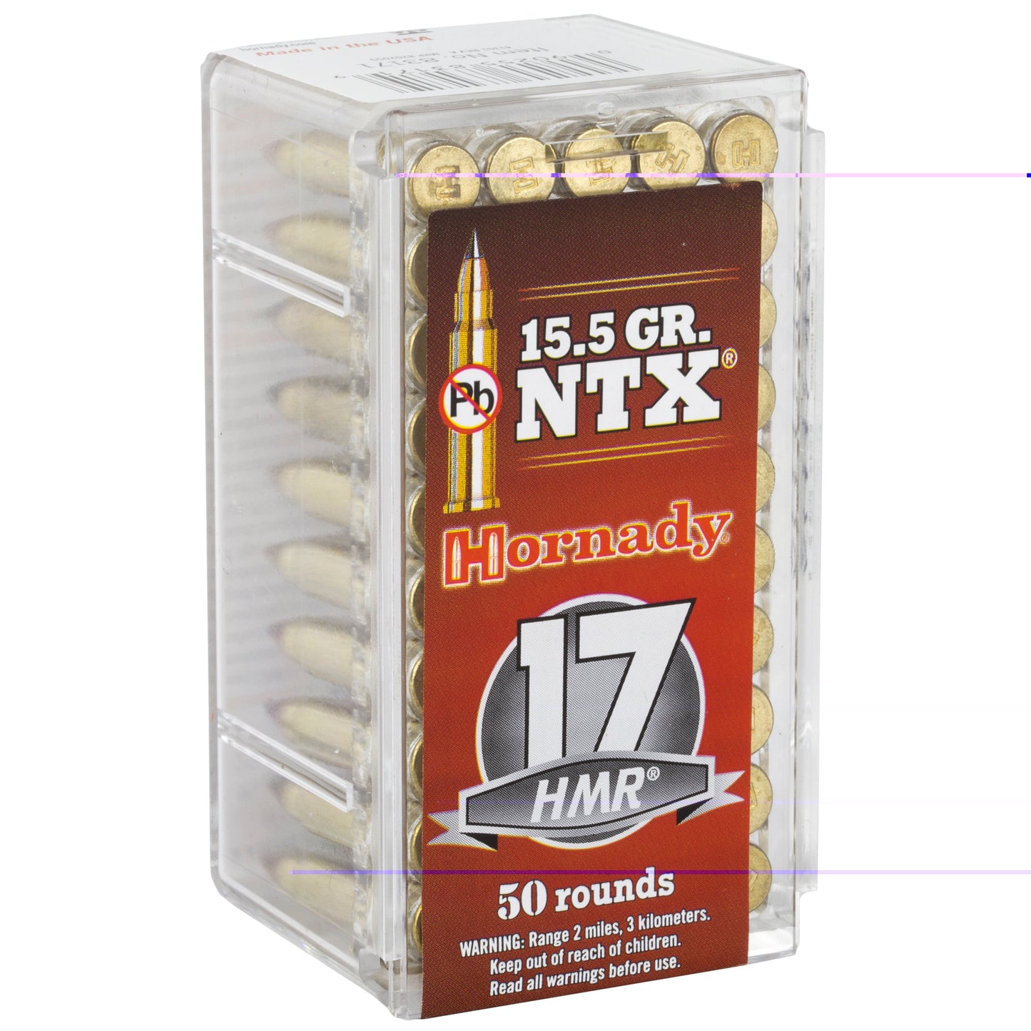 Hornady, Varmint Express, 17HMR, 15.5 Grain, NTX, Lead Free  (50 Round Box)