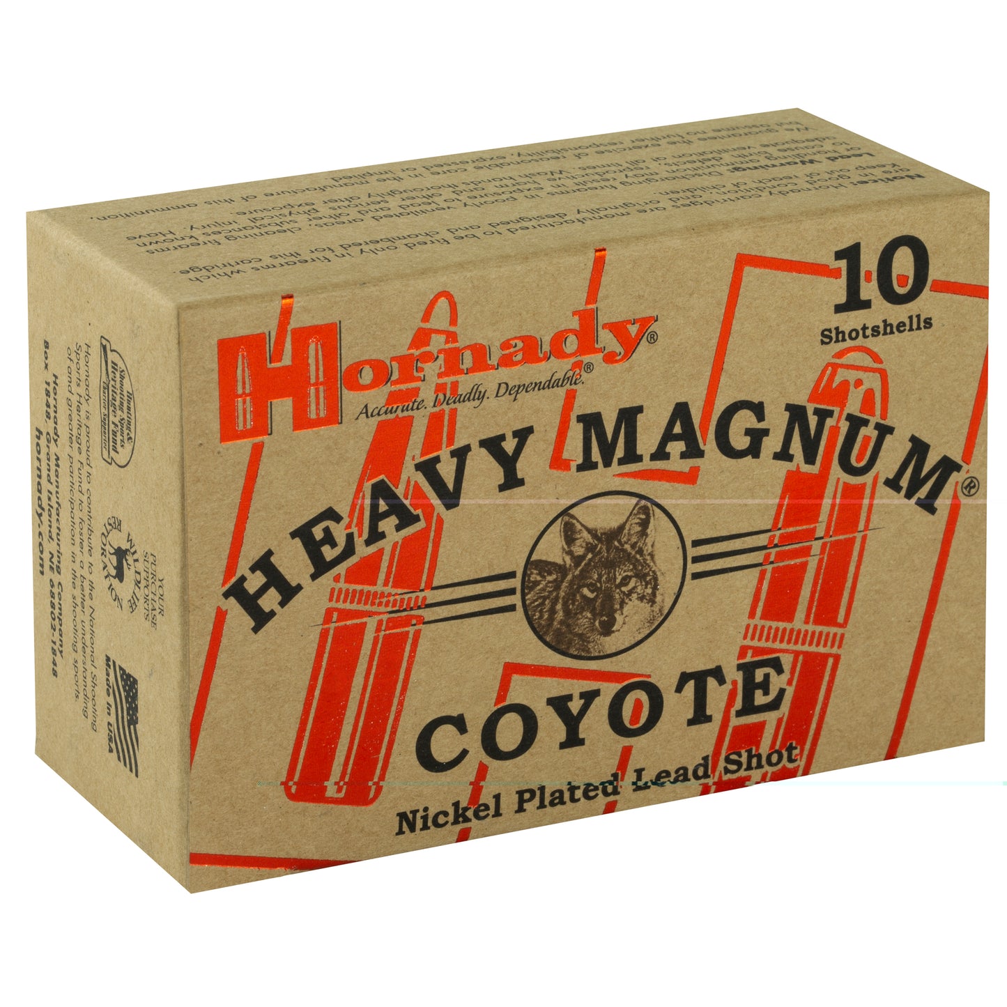 Hornady, Heavy Magnum, Coyote, 12 Gauge, 3" Chamber, 00 Buck  (10 Round Box)