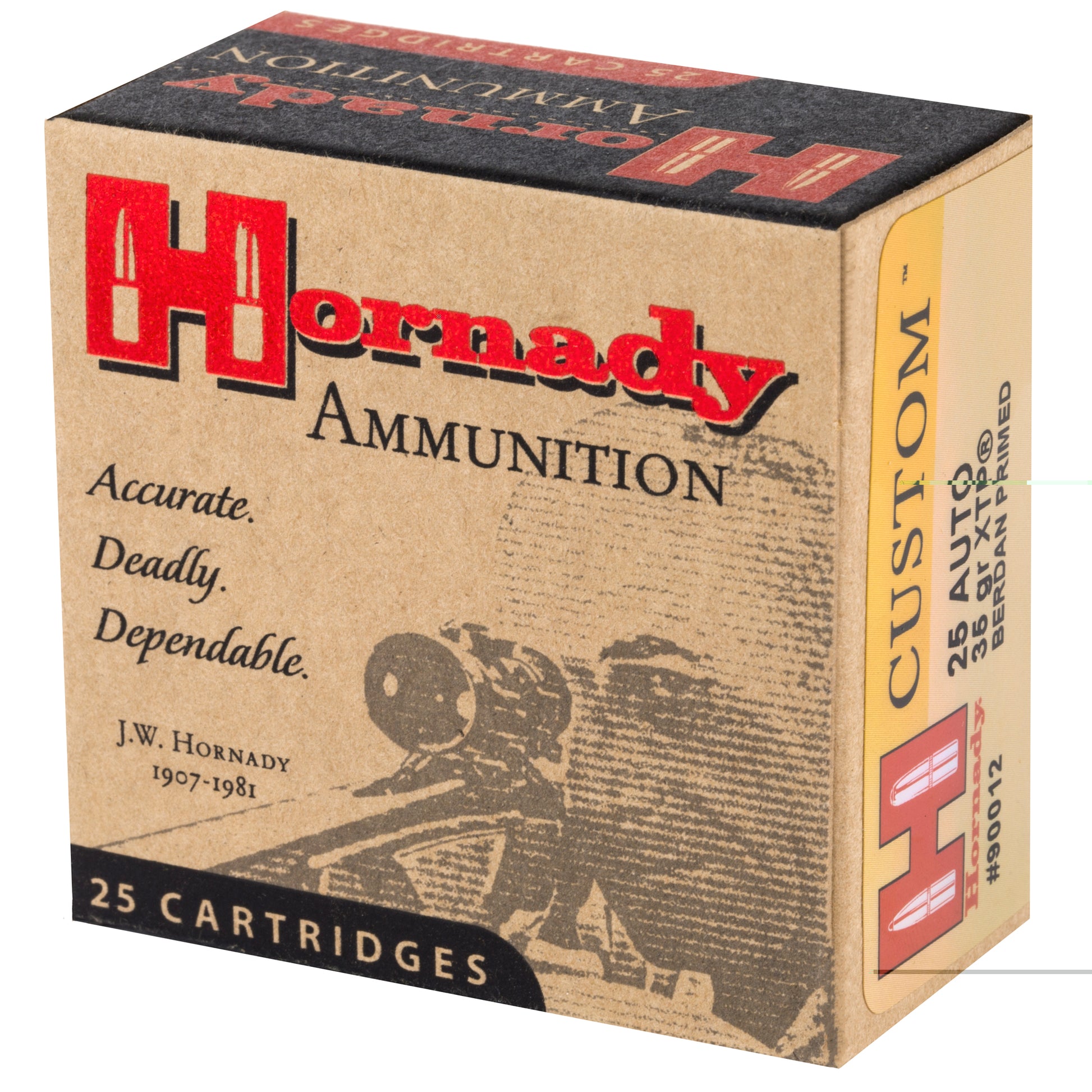 Hornady 25ACP, 35grain, Extreme Terminal Performance, XTP, 25 Rounds per Box 