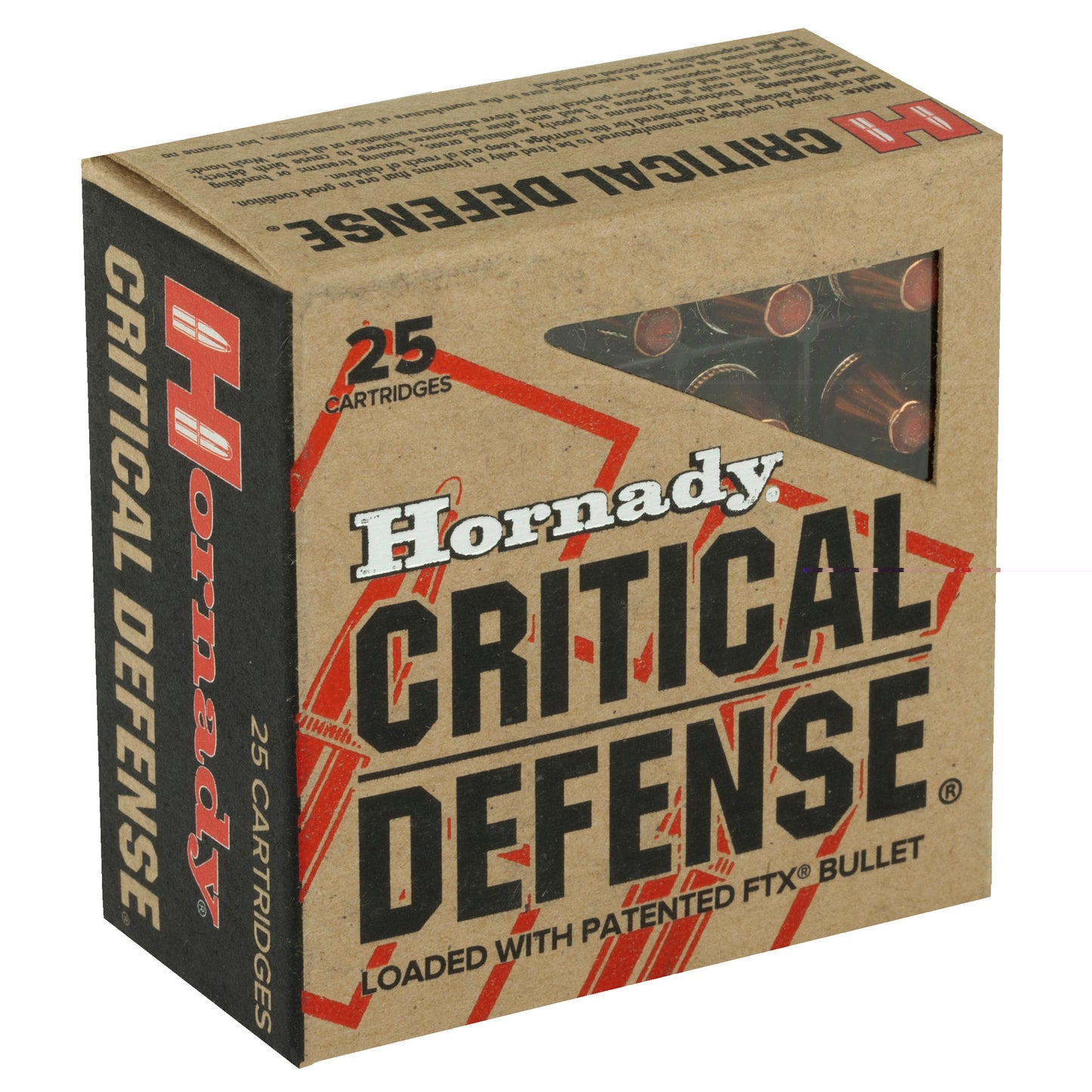 Hornady, Critical Defense, 32, Automatic Colt Pistol, ACP, 60grain | Flextip, FTX | 25 Rounds per Box 