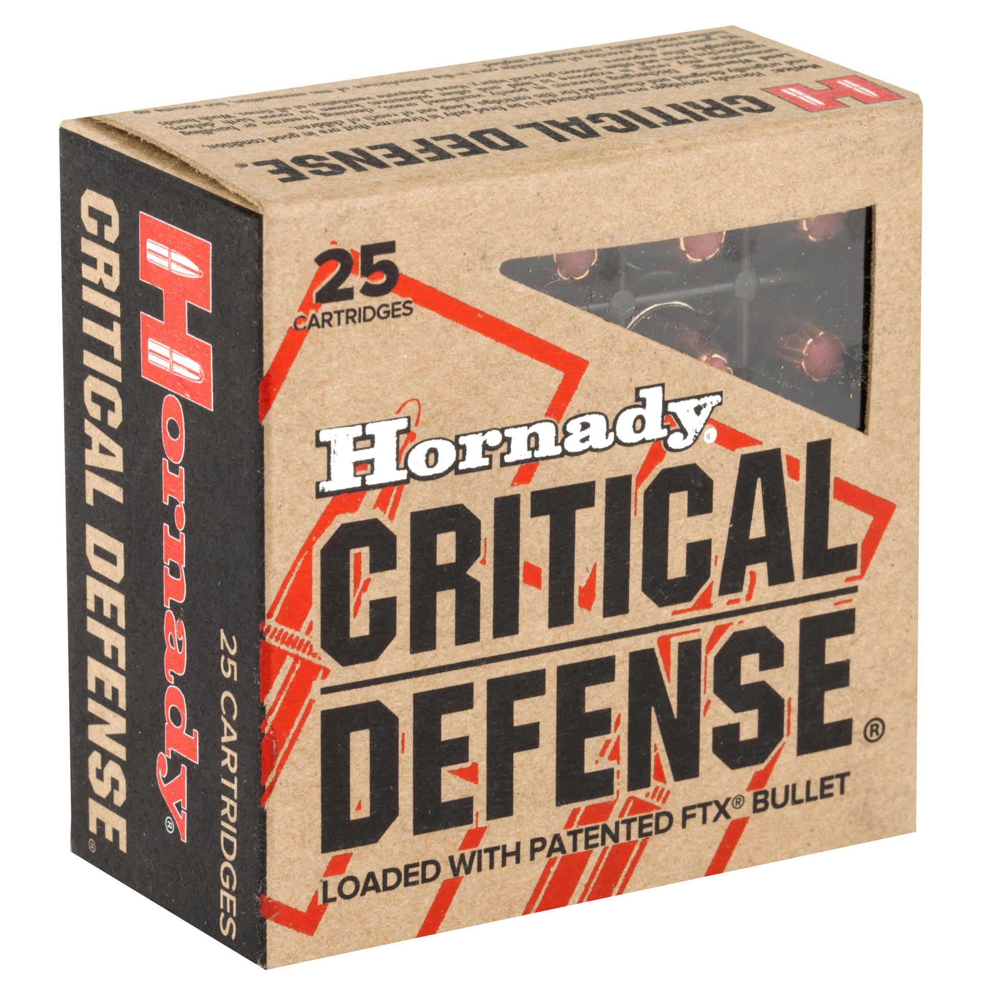 Hornady, Critical Defense, CD, .380 Auto, Automatic Colt Pistol, ACP, 90 Grain | Flextip, FTX | 25 Rounds per Box